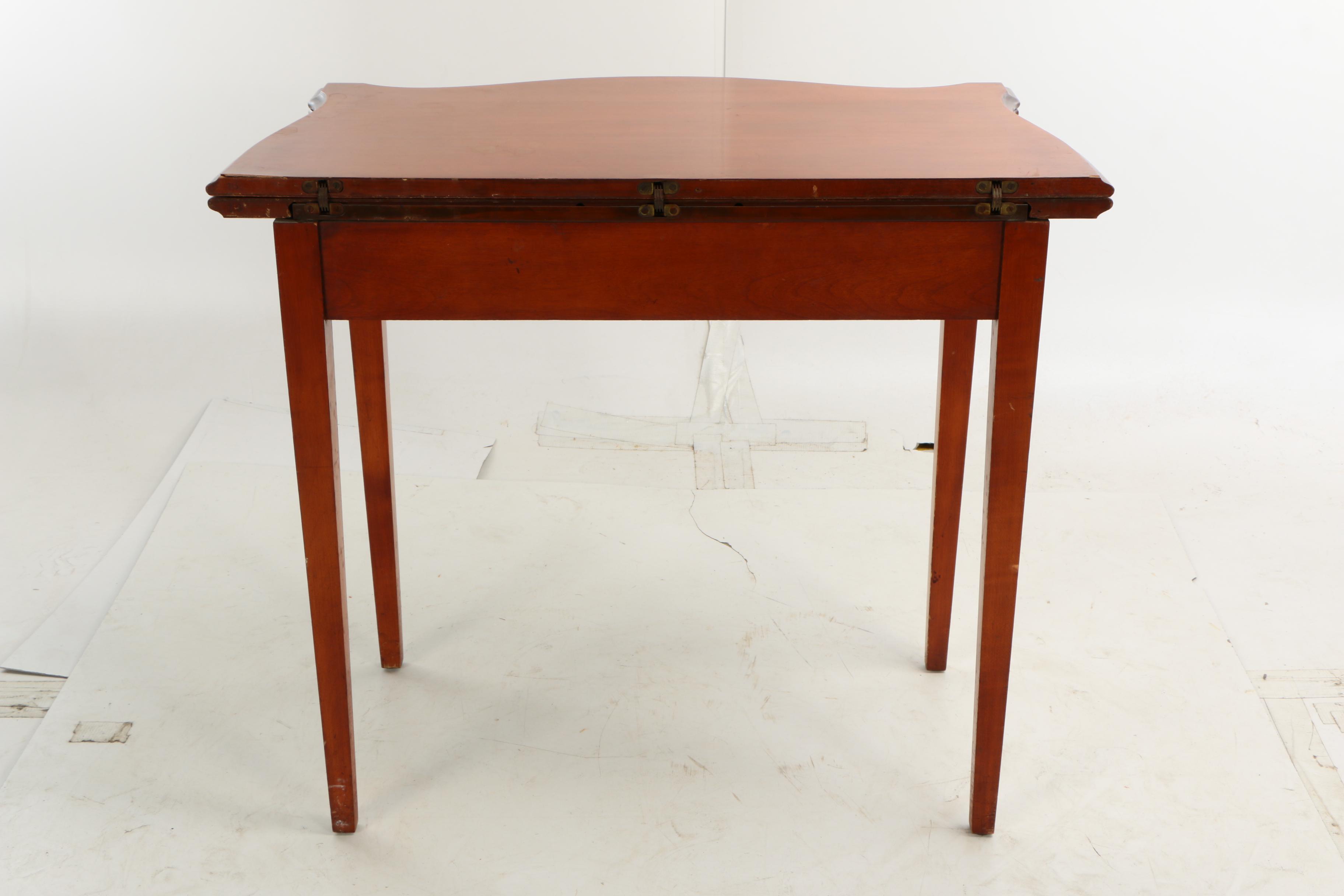 George III Style Foldover-Top Extension Dining Table, Early 20th Century