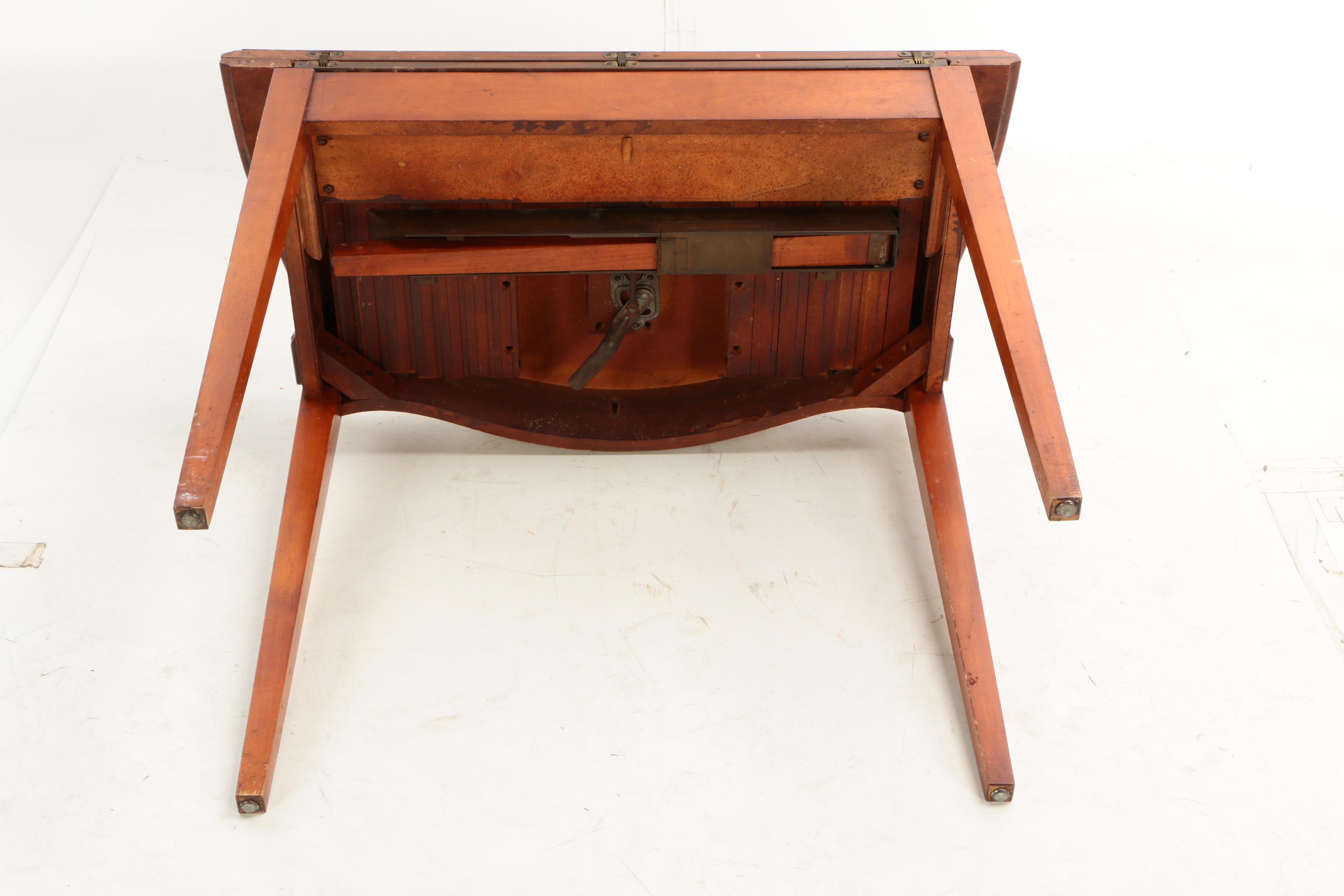 George III Style Foldover-Top Extension Dining Table, Early 20th Century