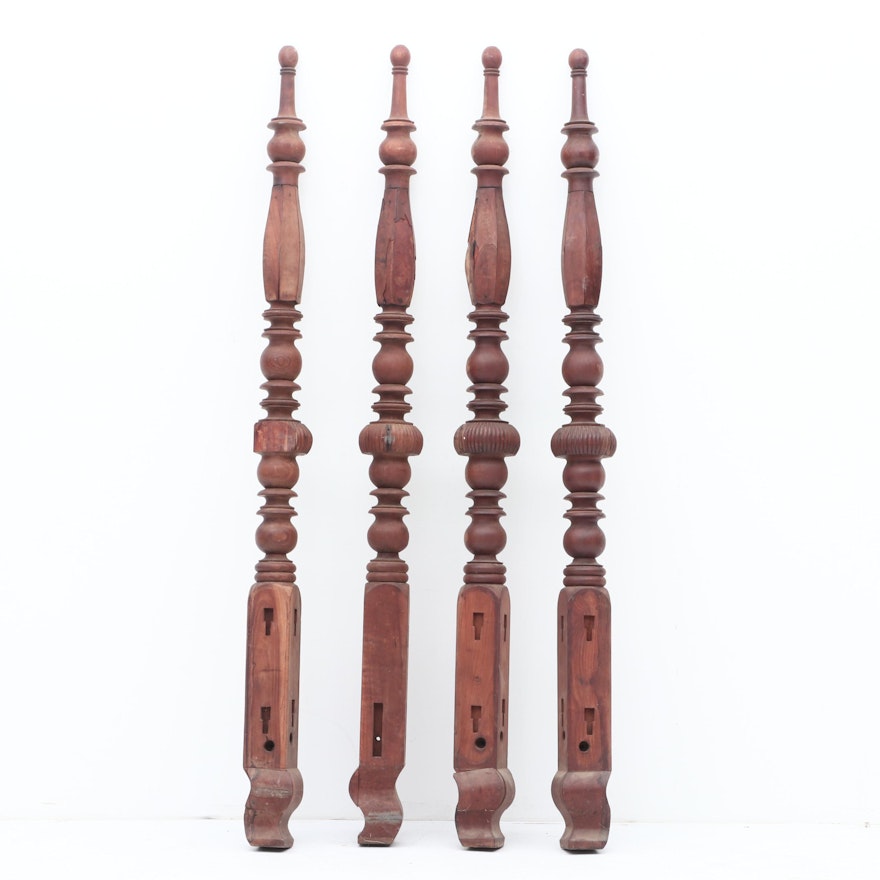 19th Century Mahogany Bed Posts