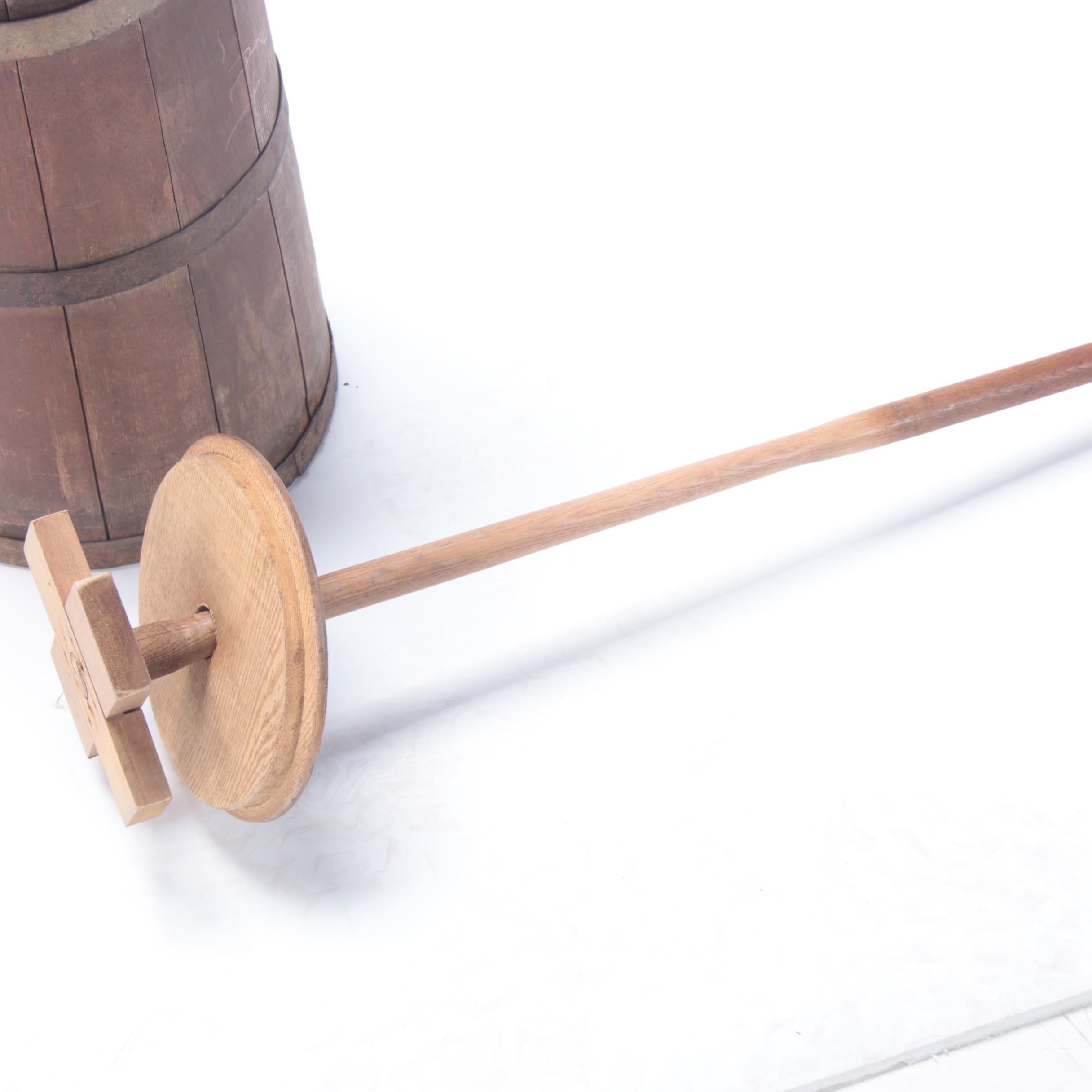 Five-Gallon Oak Butter Churn by Standard Churn Co., Late 19th/Early 20th Century
