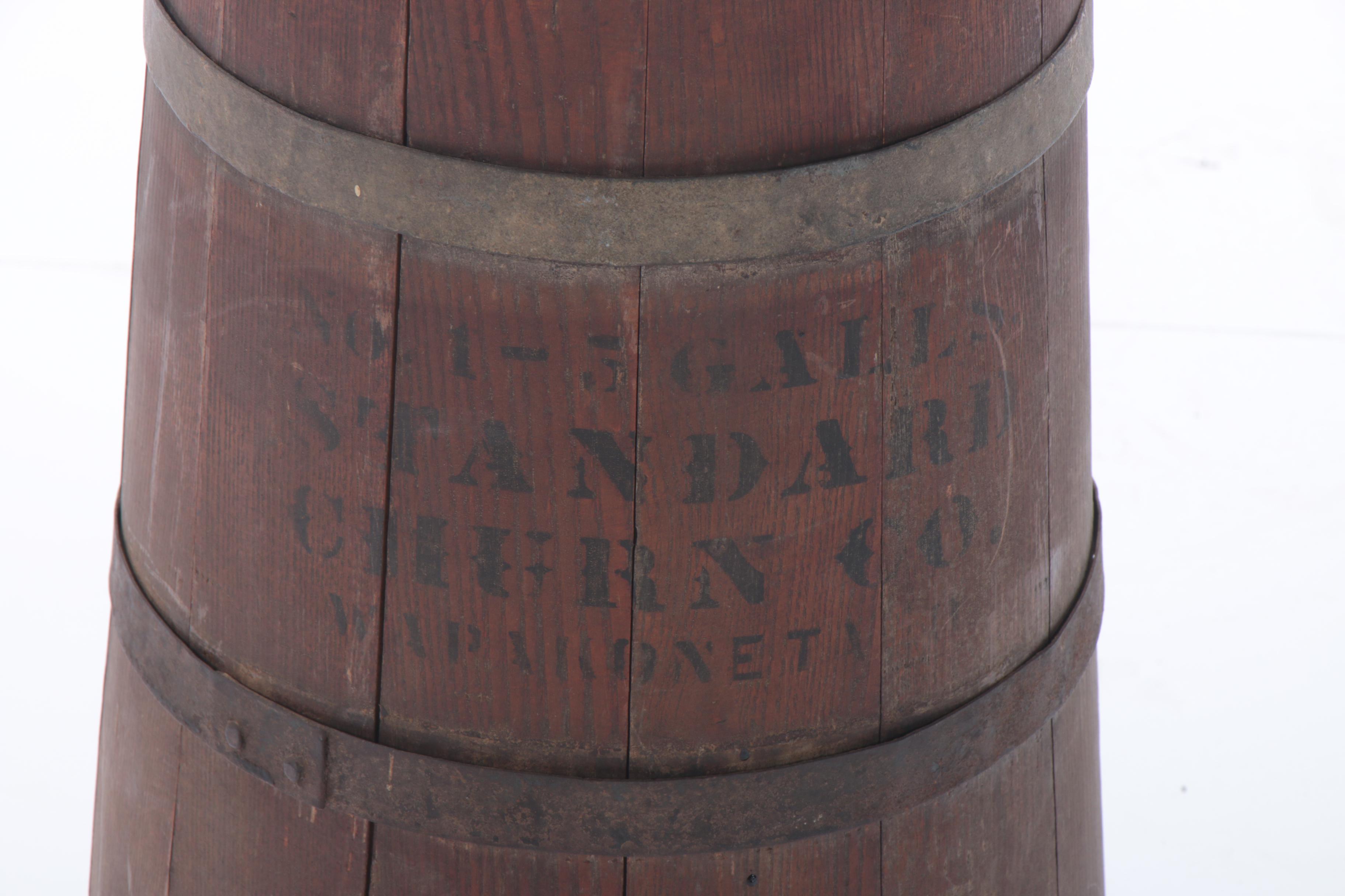 Five-Gallon Oak Butter Churn by Standard Churn Co., Late 19th/Early 20th Century