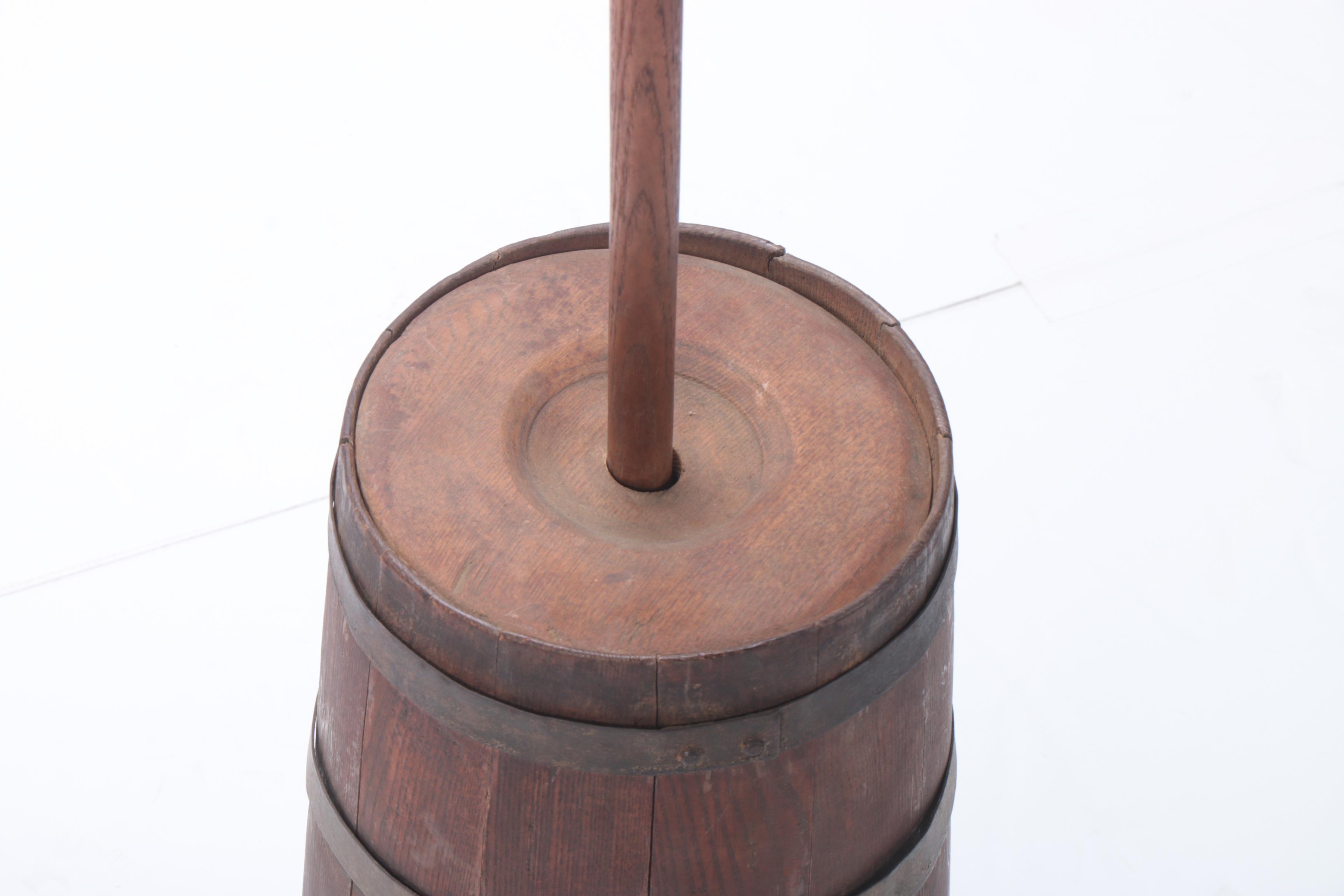 Five-Gallon Oak Butter Churn by Standard Churn Co., Late 19th/Early 20th Century