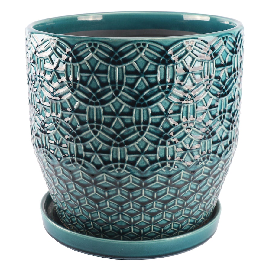 Ceramic Planter with Geometric Design