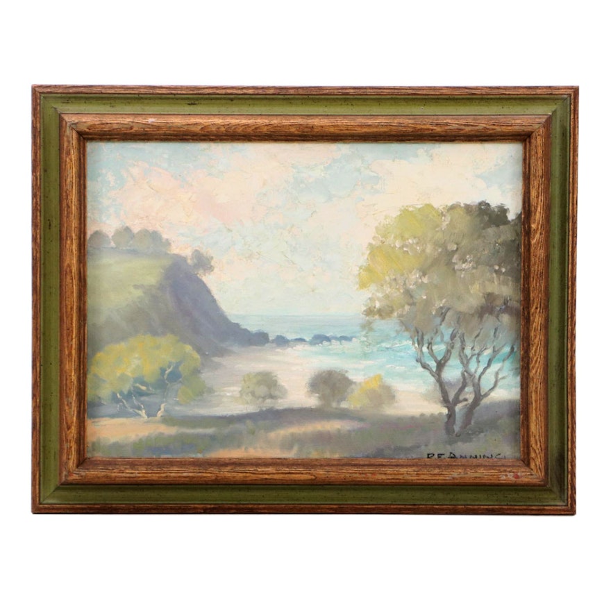 R.E. Anning Vintage Landscape Oil Painting