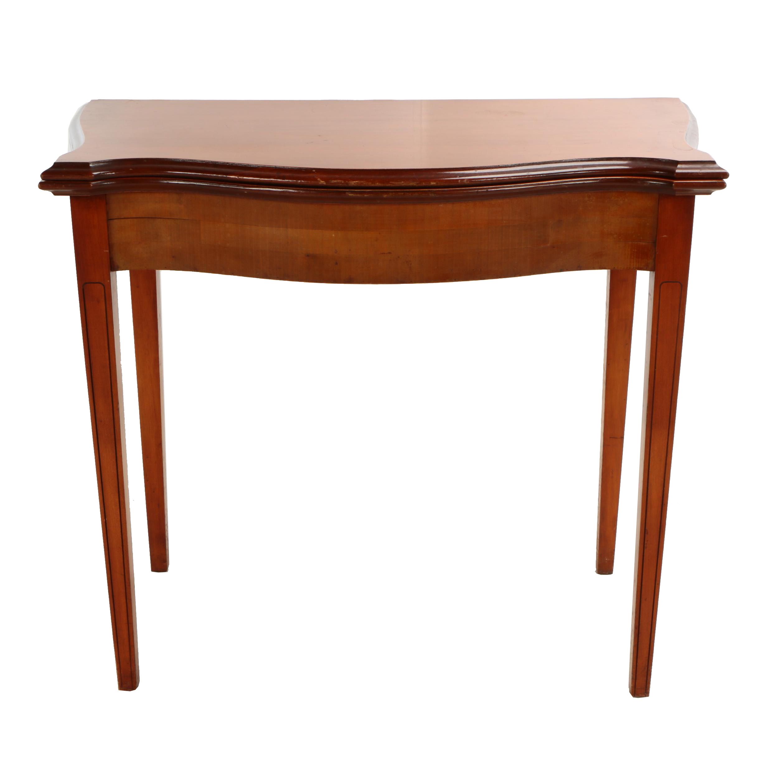 George III Style Foldover-Top Extension Dining Table, Early 20th Century