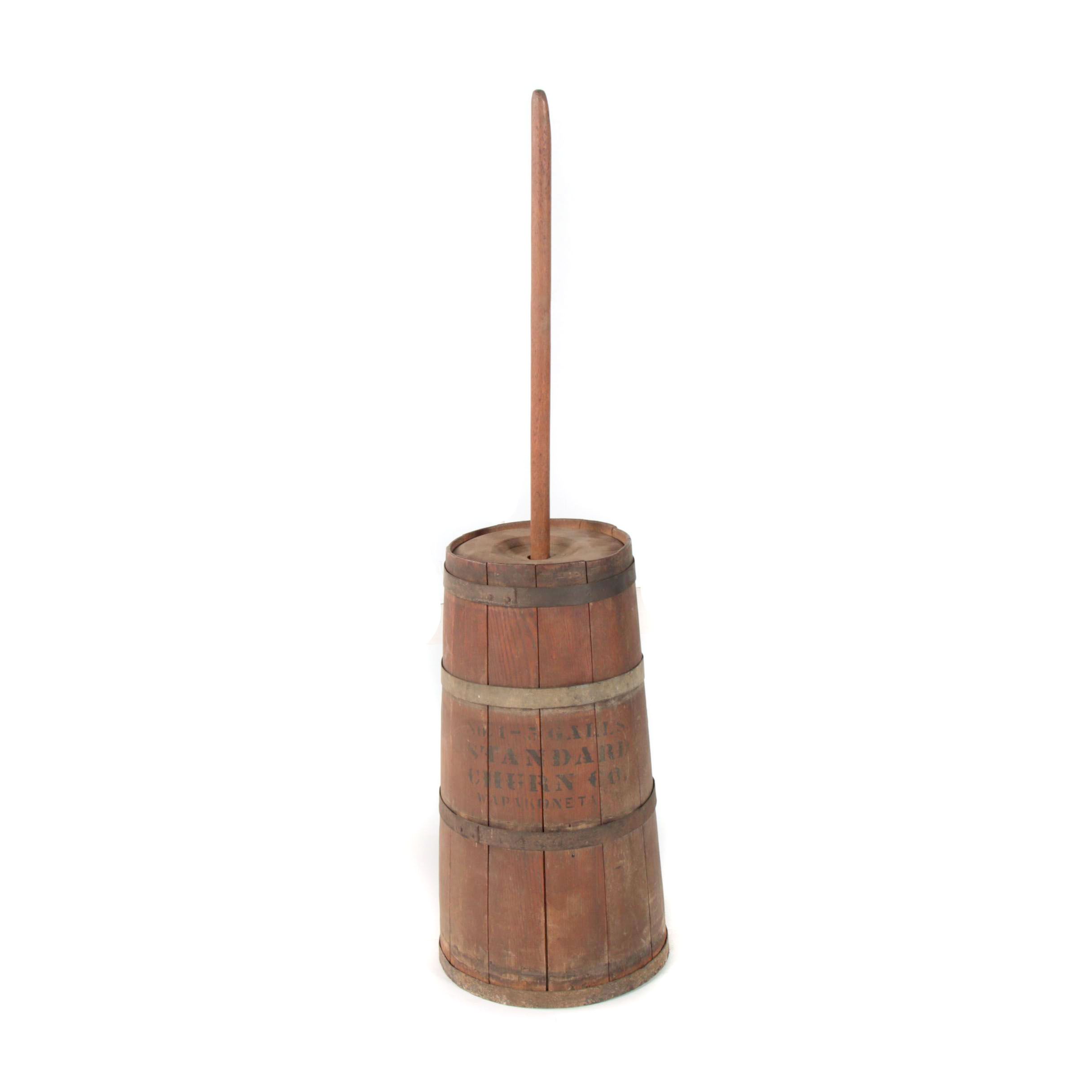 Five-Gallon Oak Butter Churn by Standard Churn Co., Late 19th/Early 20th Century
