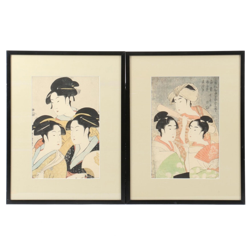 Offset Lithographic Reproductions after Kitagawa Utamaro Woodblocks