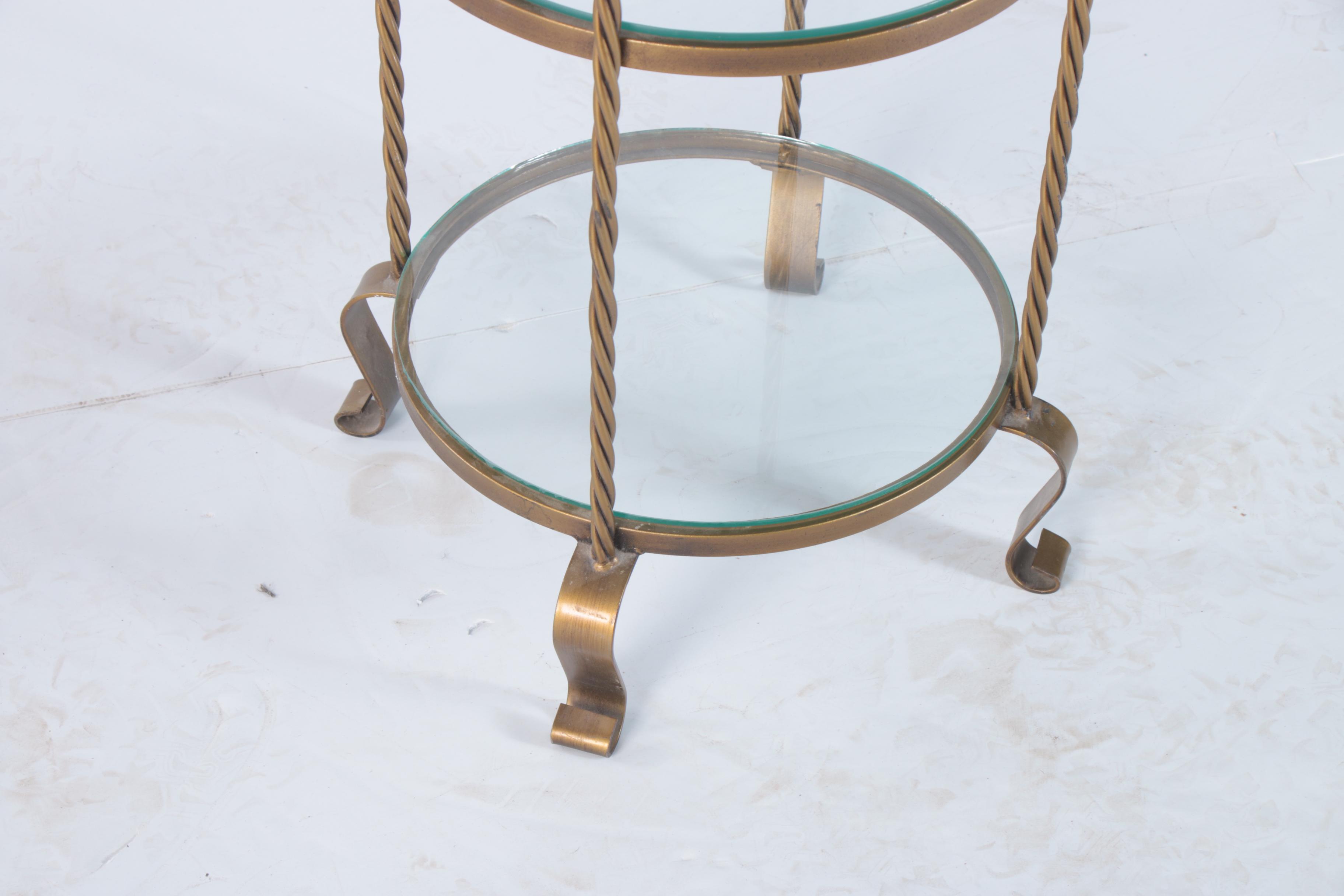 Contemporary Gilt-Metal and Glass Four-Tier Étagère