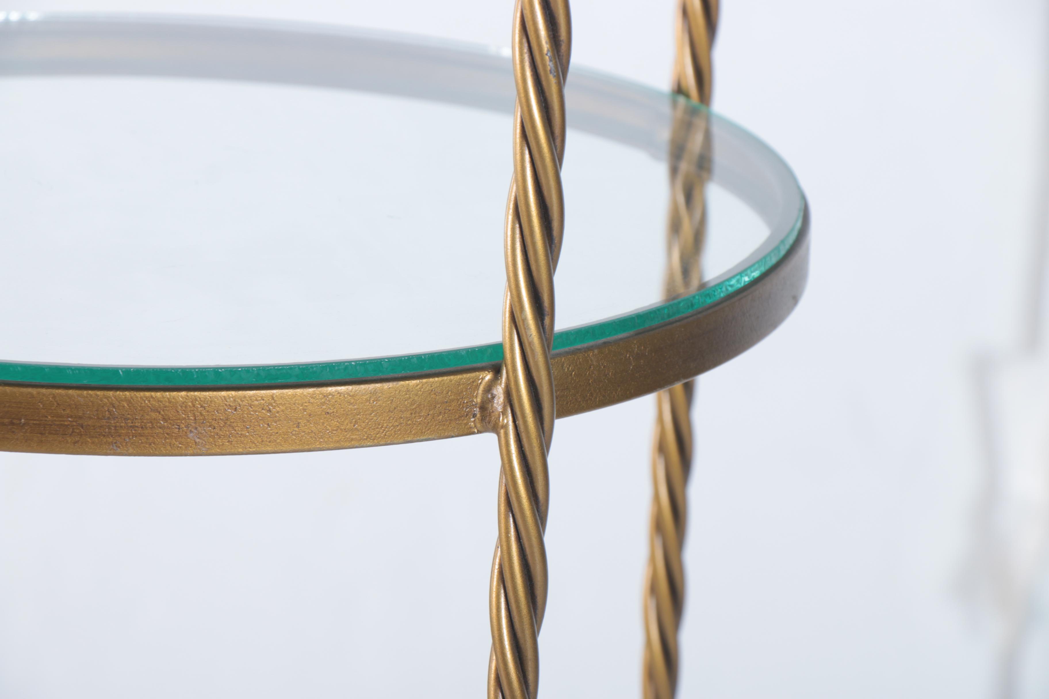 Contemporary Gilt-Metal and Glass Four-Tier Étagère