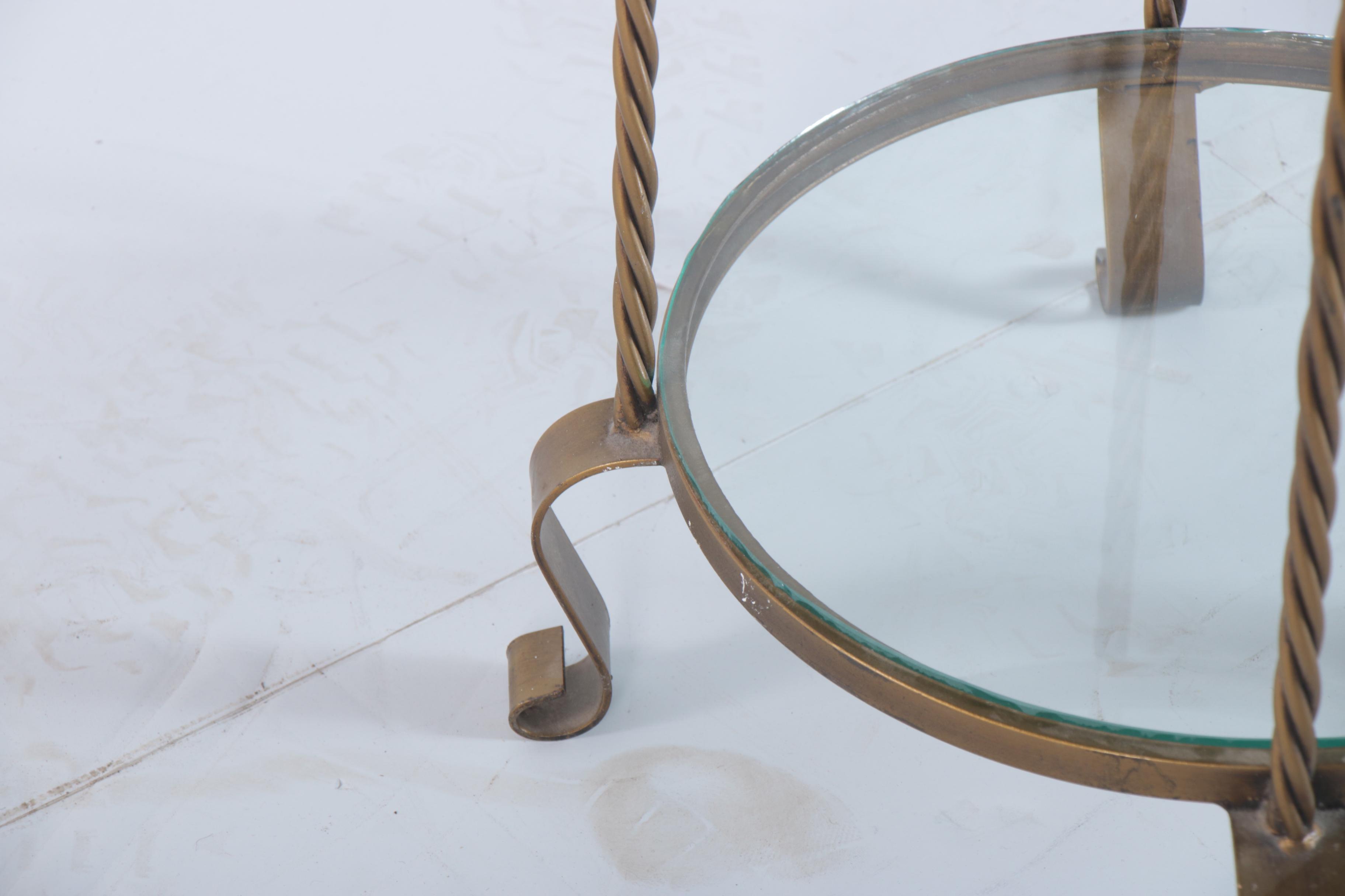 Contemporary Gilt-Metal and Glass Four-Tier Étagère