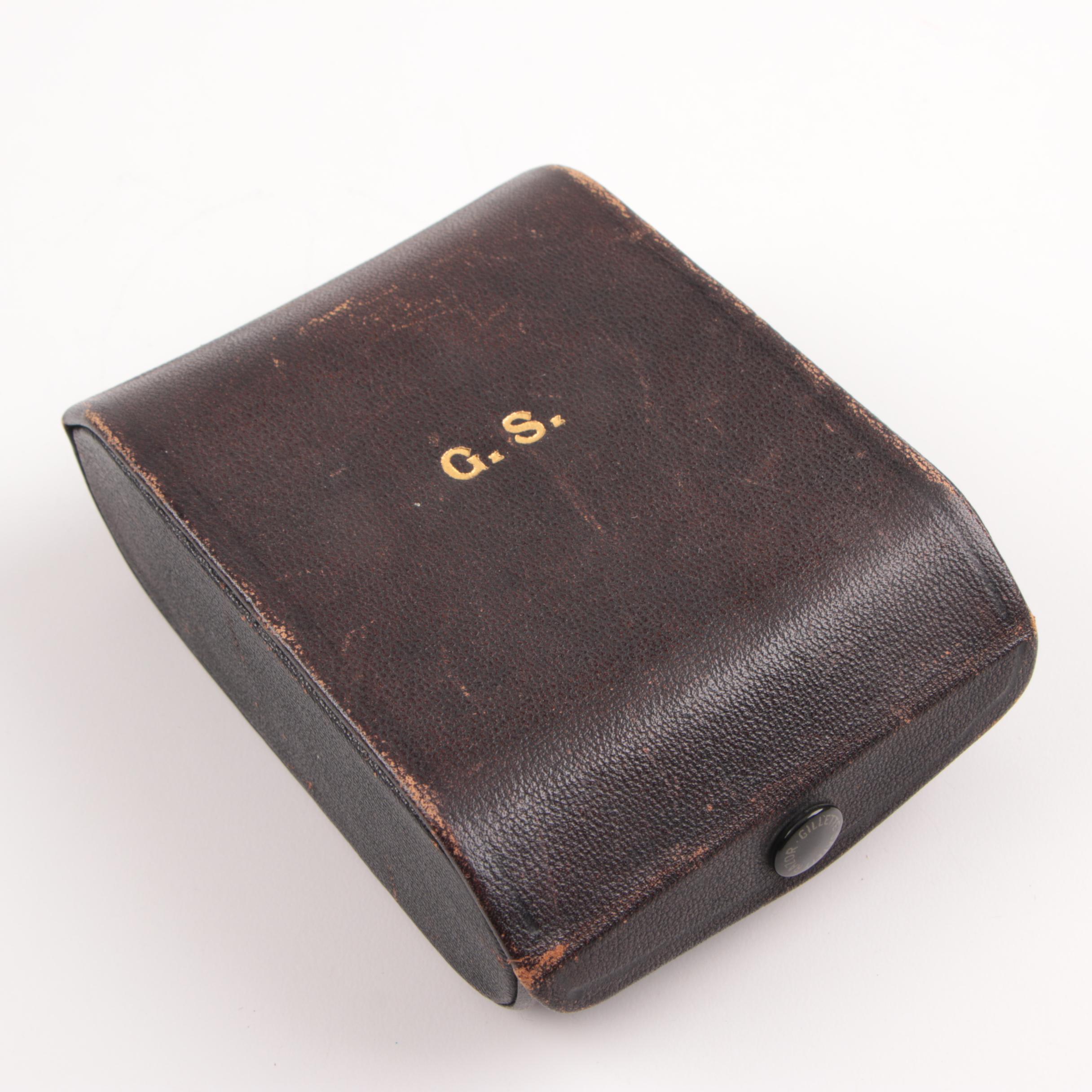 Circa 1920s Gold Plated Gillette Cavalier Safety Razor