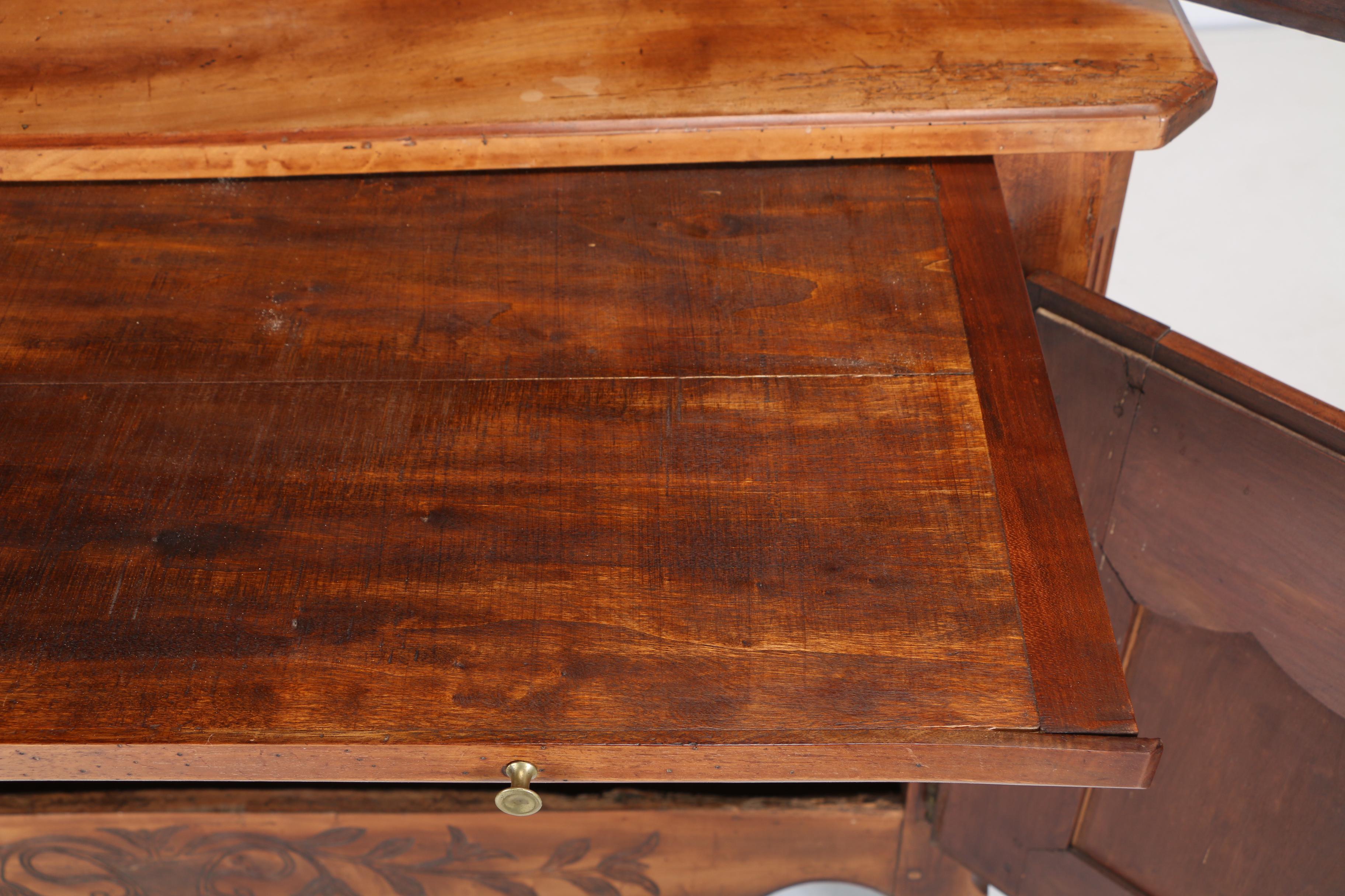 French Provincial Fruitwood Buffet à Deux Corps, Late 19th/Early 20th Century