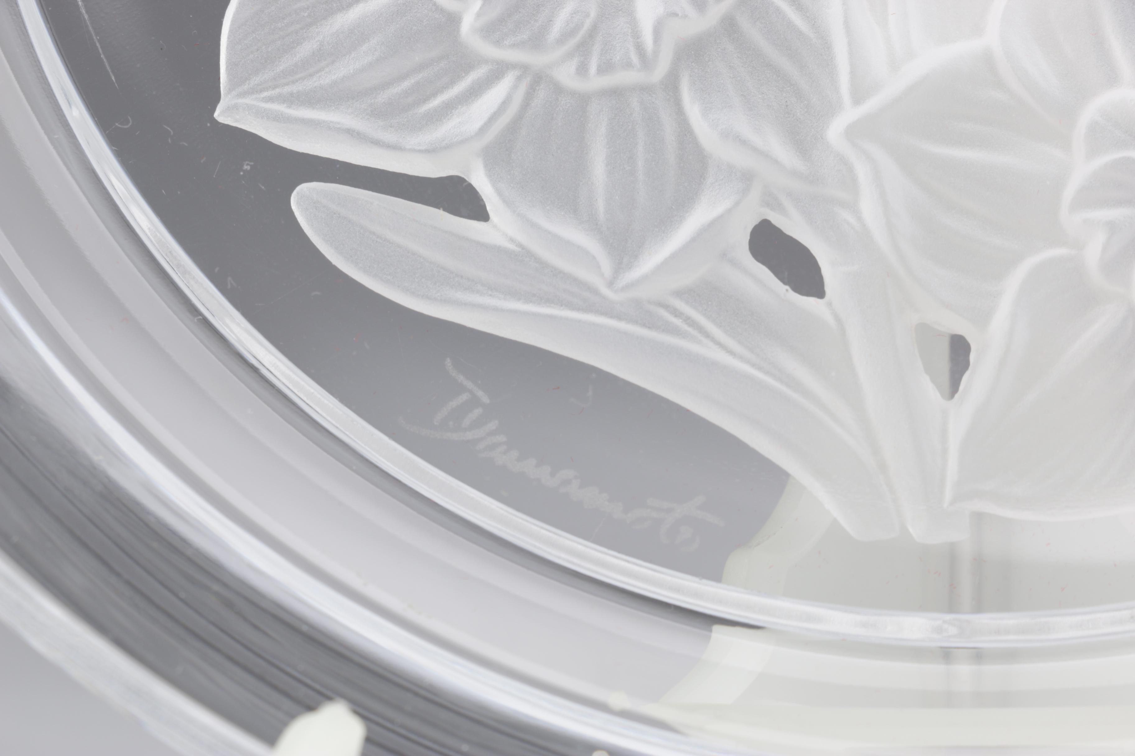 Hoya "Flower of the Month" Etched Crystal Collector's Plates, 1990