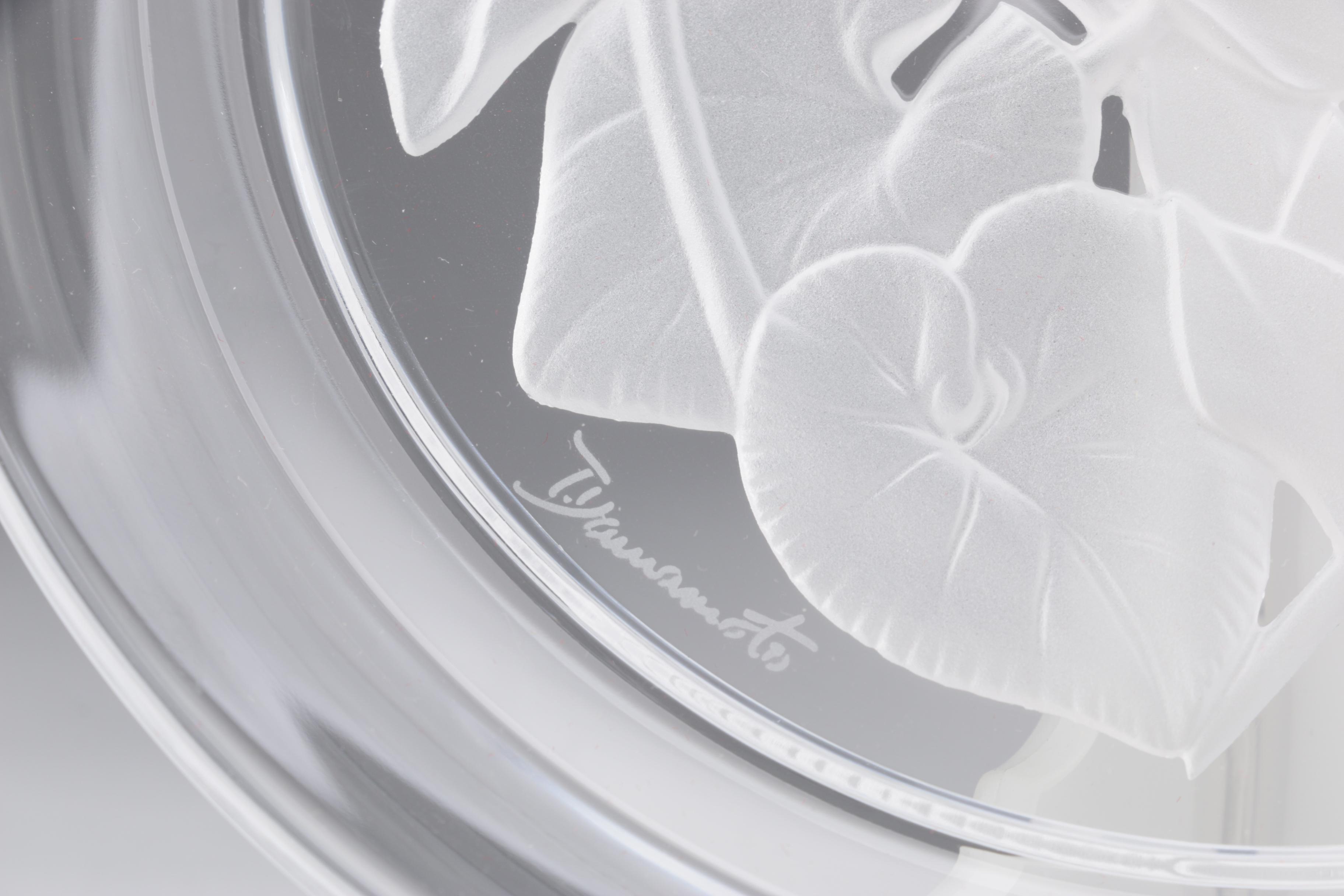 Hoya "Flower of the Month" Etched Crystal Collector's Plates, 1990