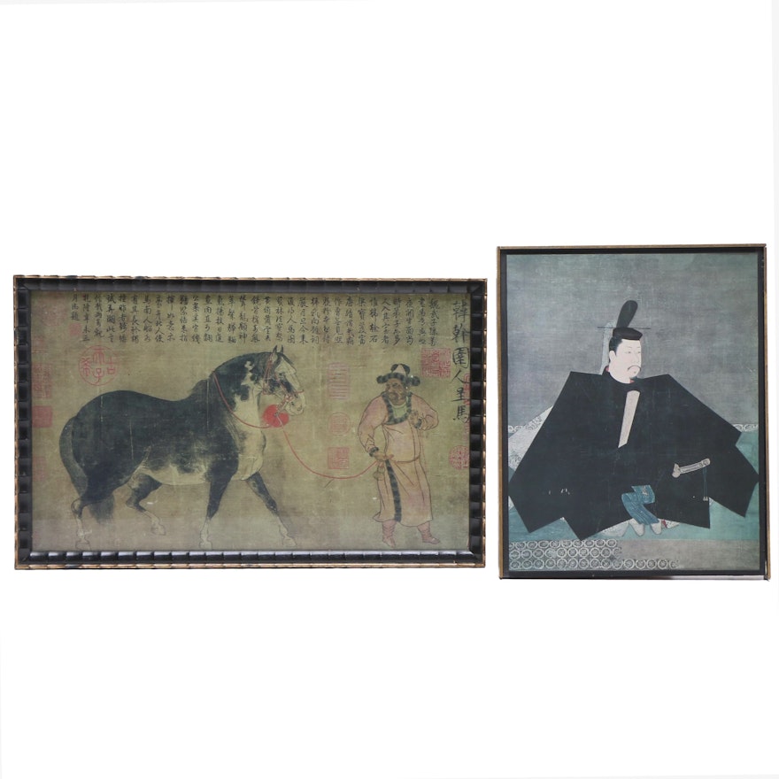 Reproduction Prints after East Asian Paintings Including "Stallion with Groom"