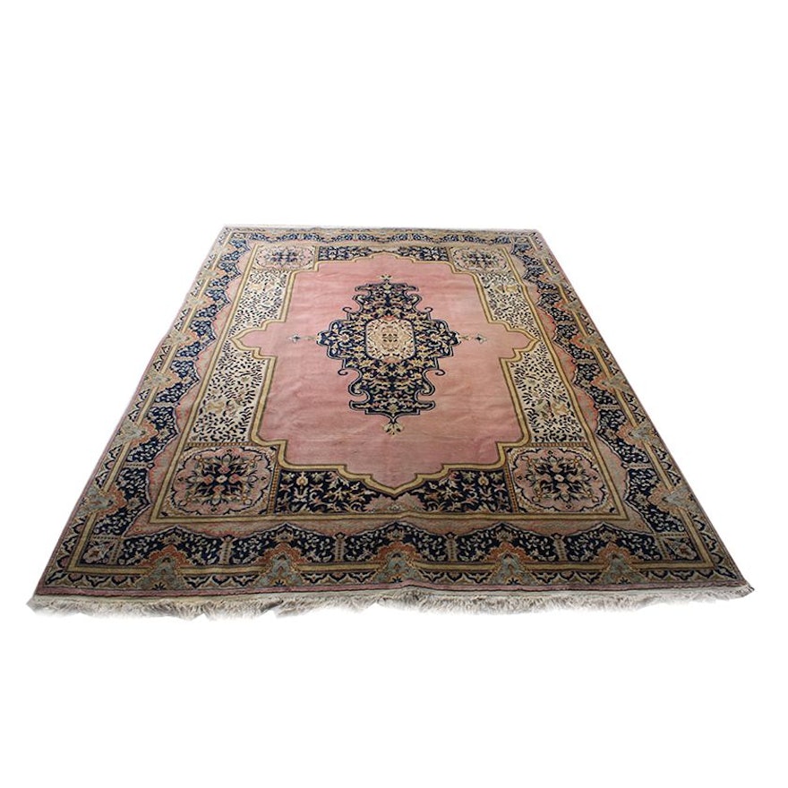 Hand-Knotted Persian Kerman Room-Size Rug