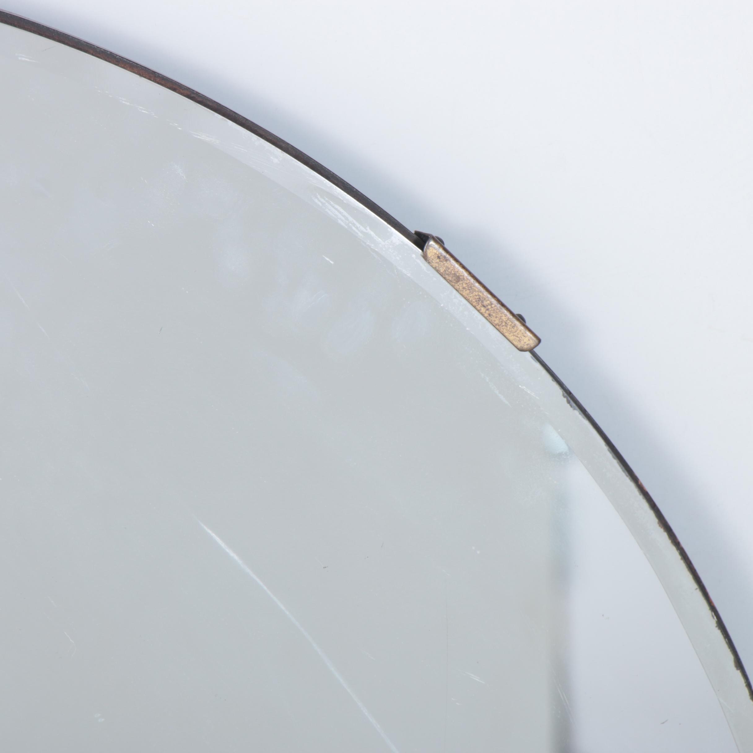 Beveled Round Wall Mirror, Early 20th Century