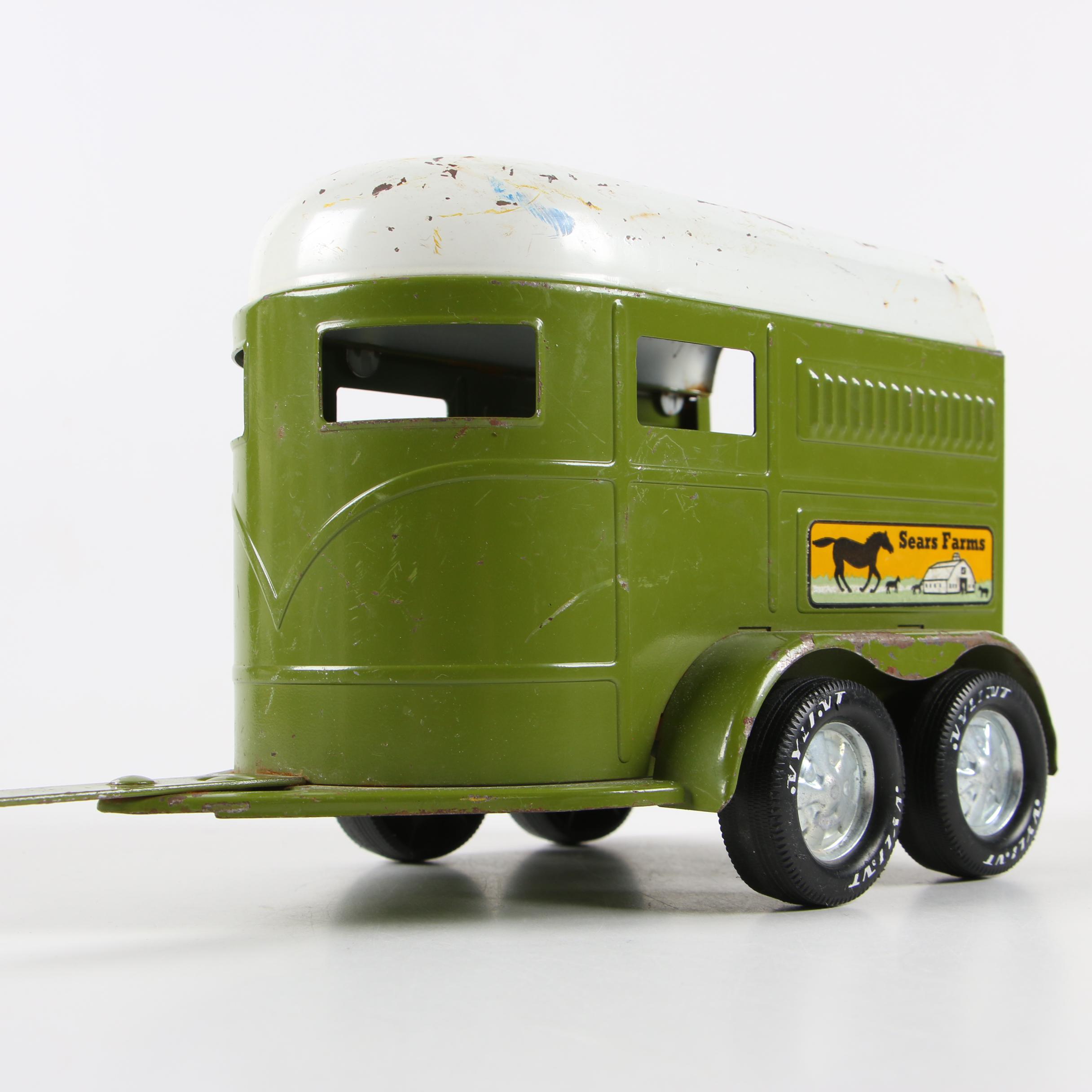 Nylint Toys "Sears Farms" Pressed Steel Horse Trailer, c.1960s