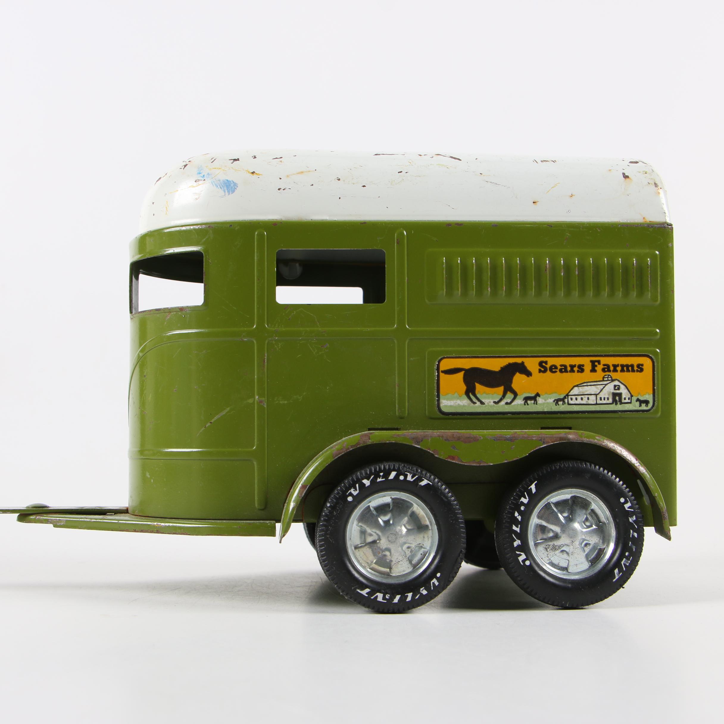 Nylint Toys "Sears Farms" Pressed Steel Horse Trailer, c.1960s