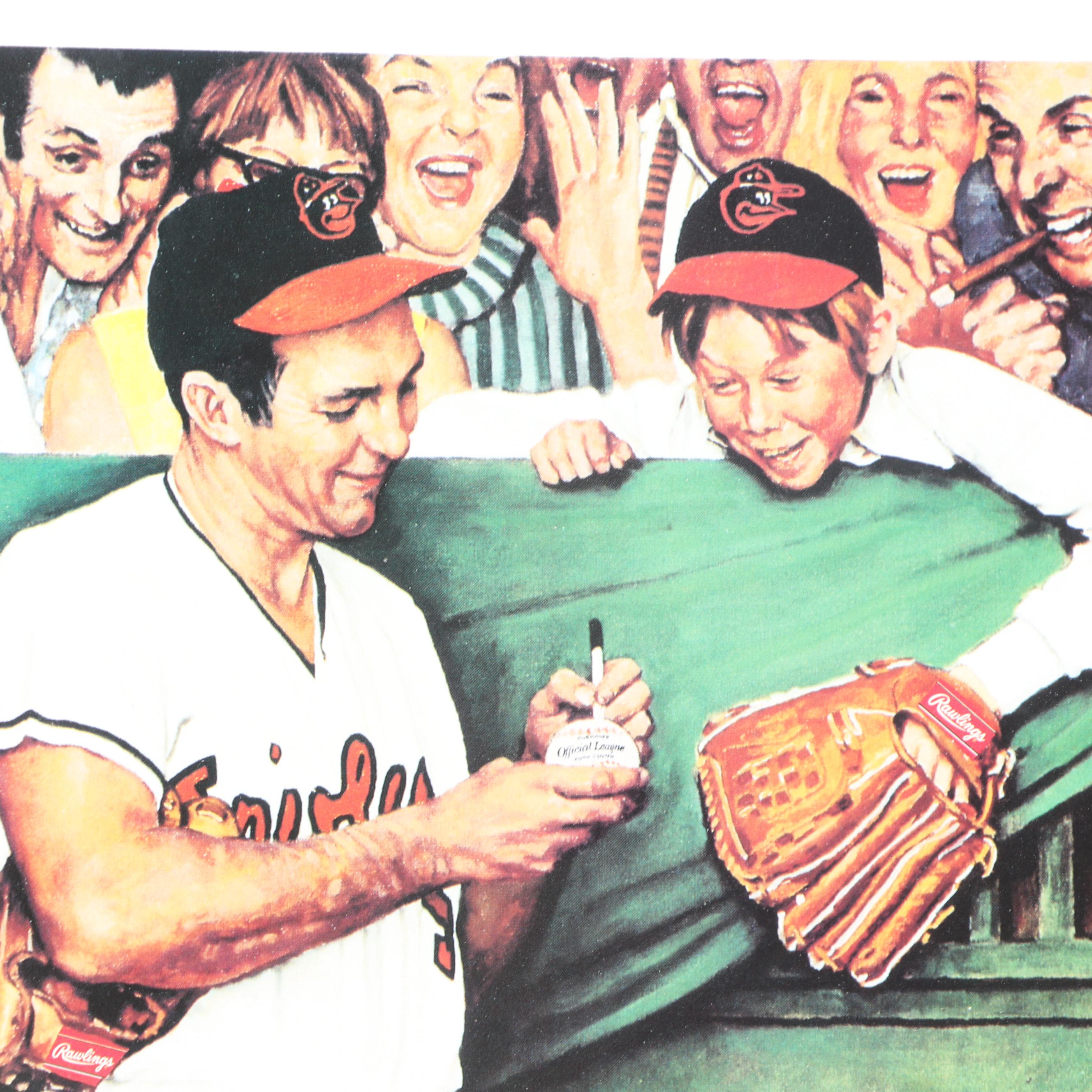 Brooks Robinson Autographed Normal Rockwell "Gee Thanks, Brooks" Digital Print