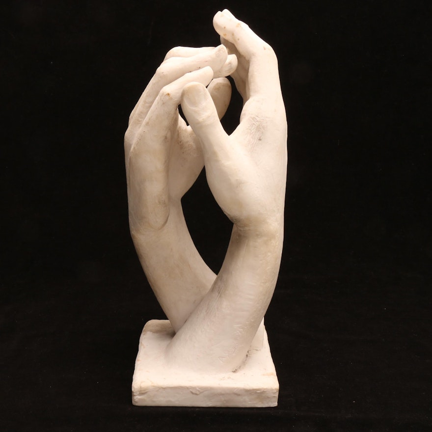 Plaster Statue of Clasped Hands