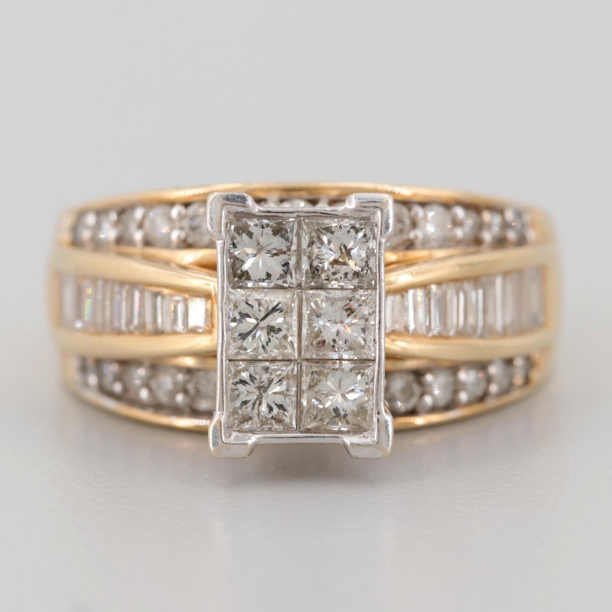 14K Yellow Gold 1.50 CTW Diamond Ring