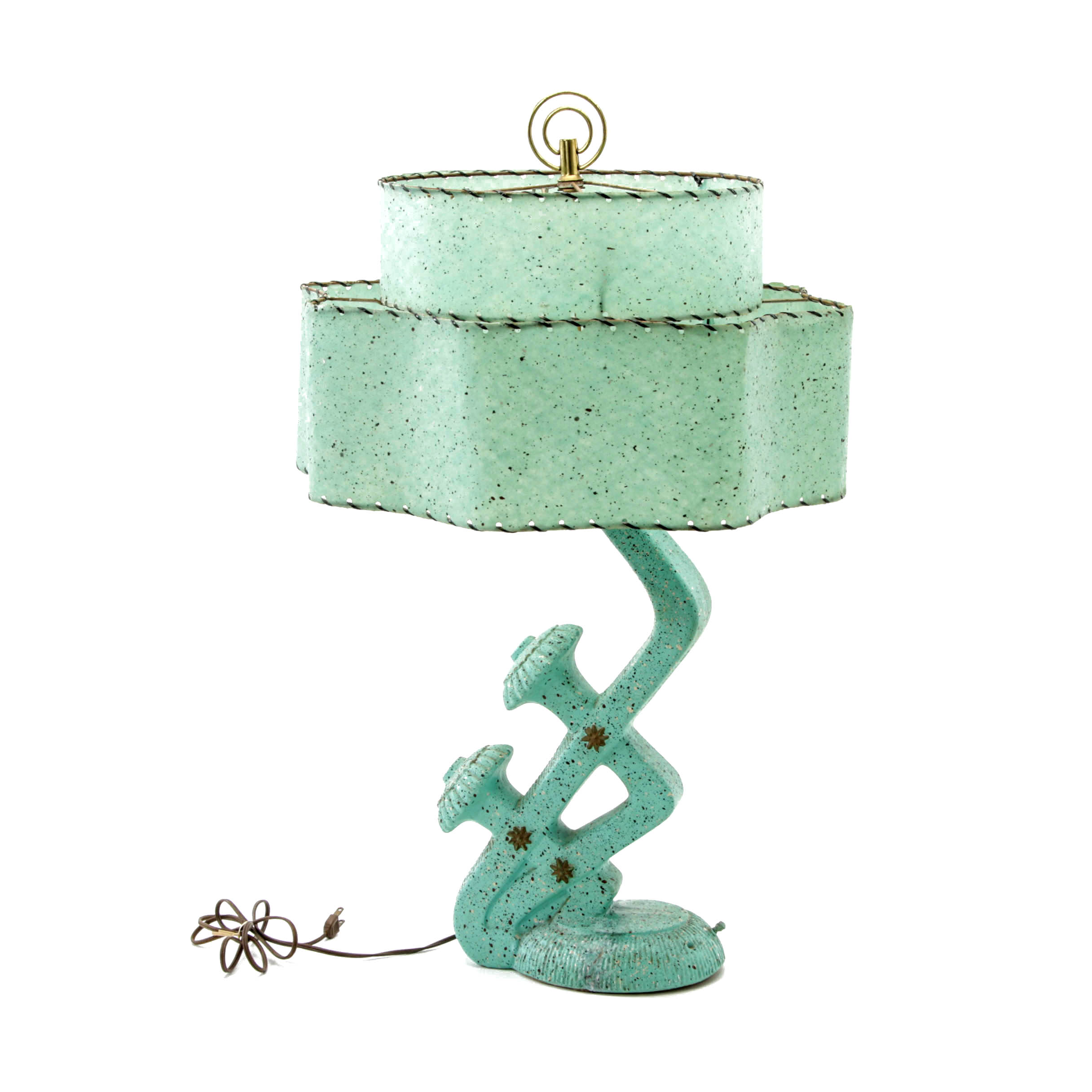 Mid Century Modern Universal Statuary Corp. Table Lamp with Fiberglass Shade