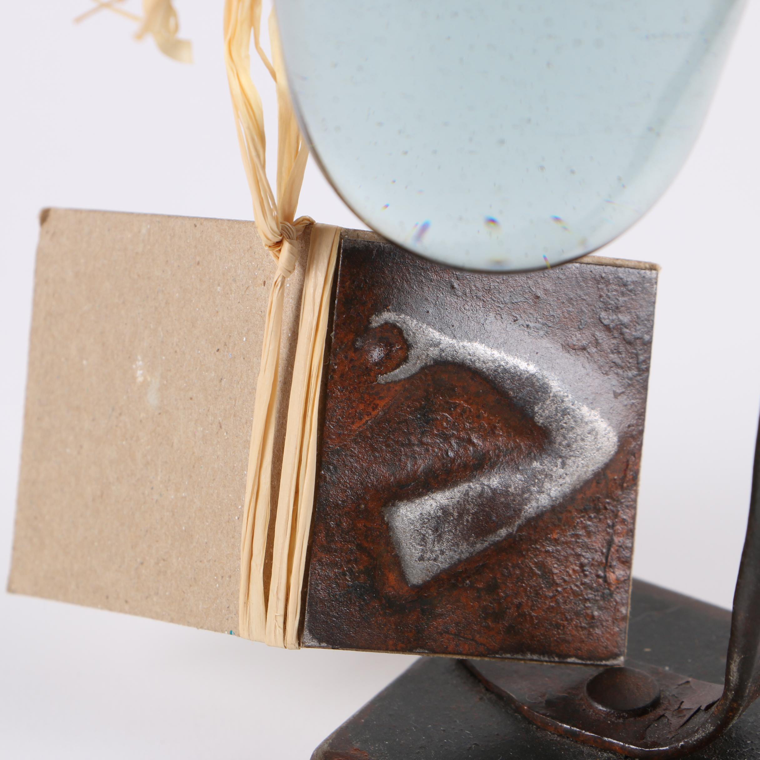 Jan Barboglio Hand Worked Iron and Art Glass Vase