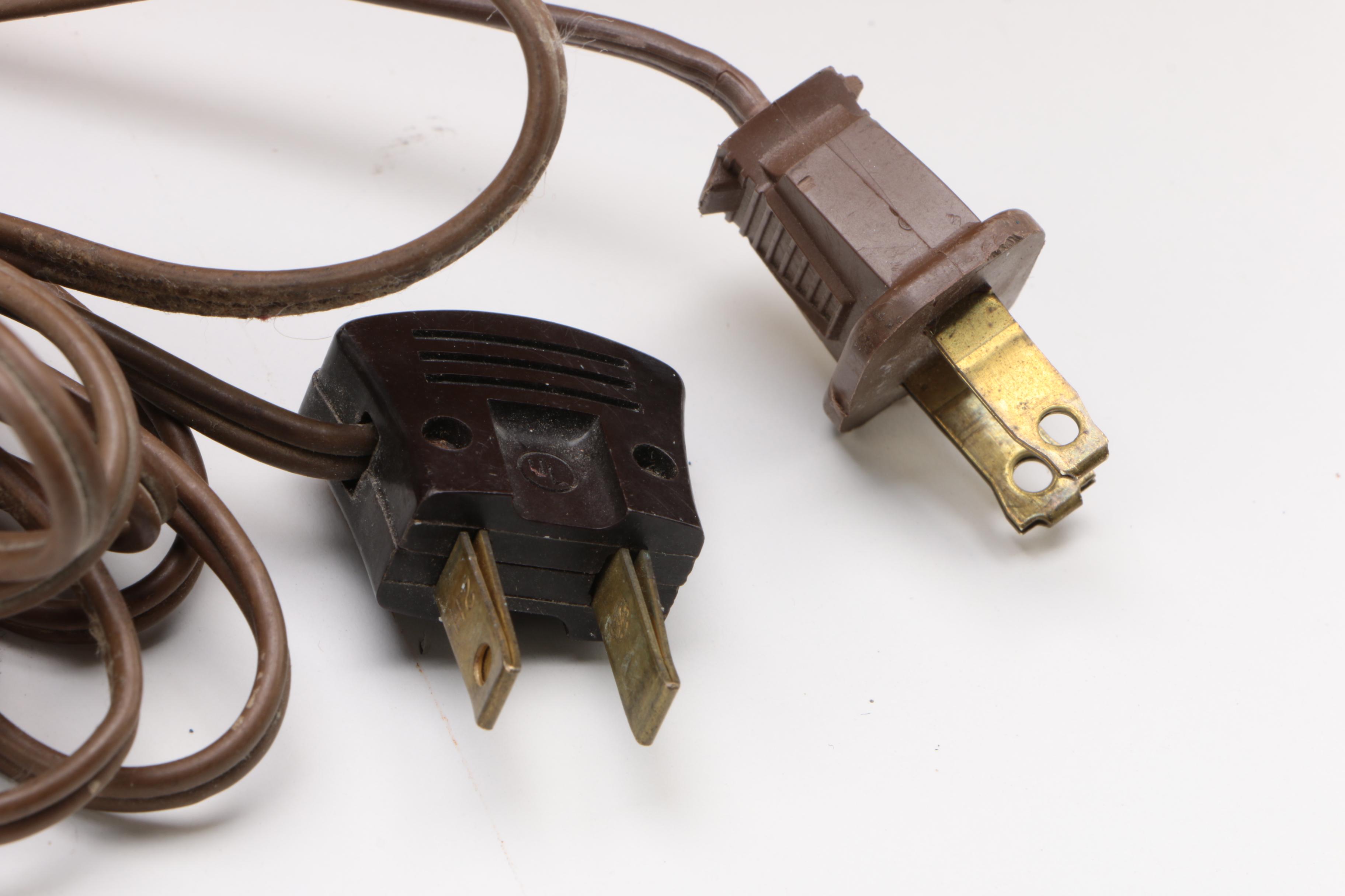 Black Cast Iron Cage Lamp with Mid-Century Style Ceramic Table Lamp