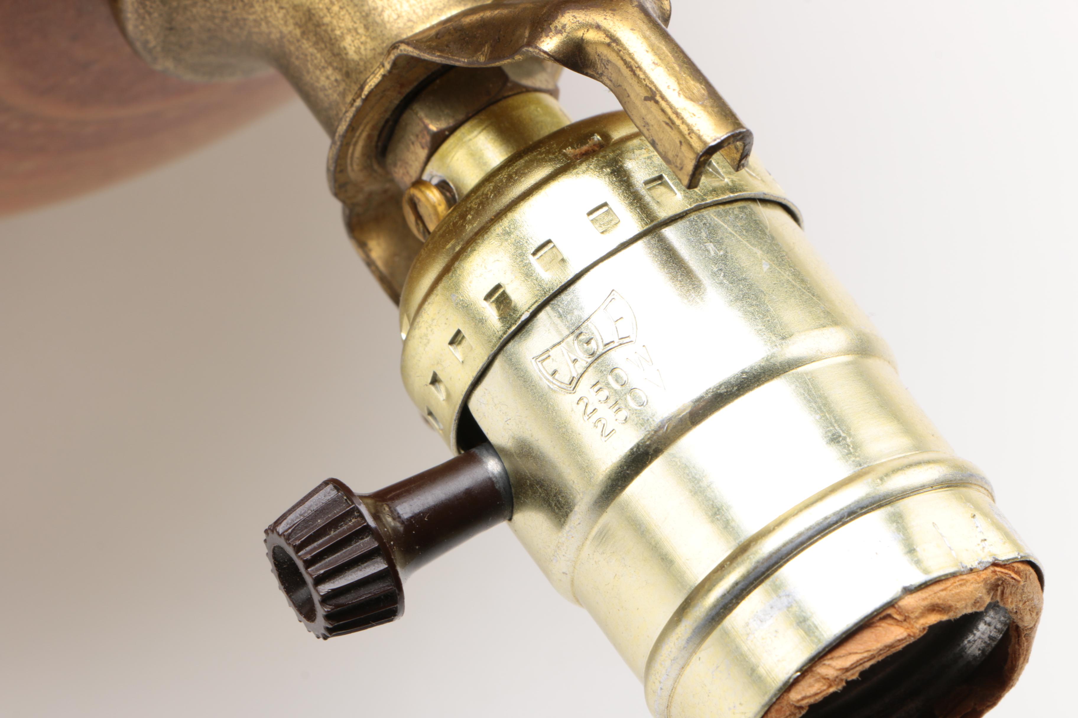 Black Cast Iron Cage Lamp with Mid-Century Style Ceramic Table Lamp