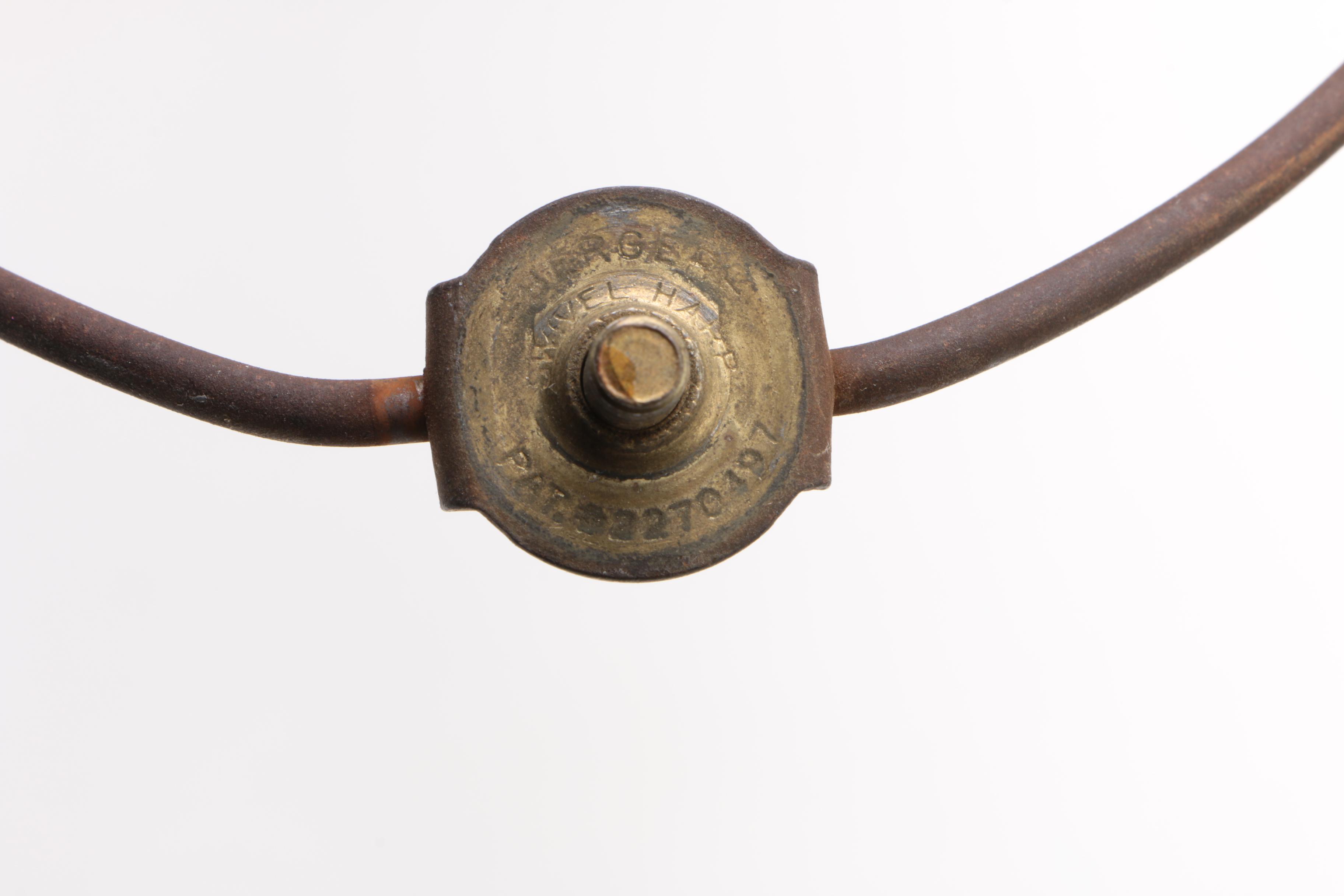 Black Cast Iron Cage Lamp with Mid-Century Style Ceramic Table Lamp