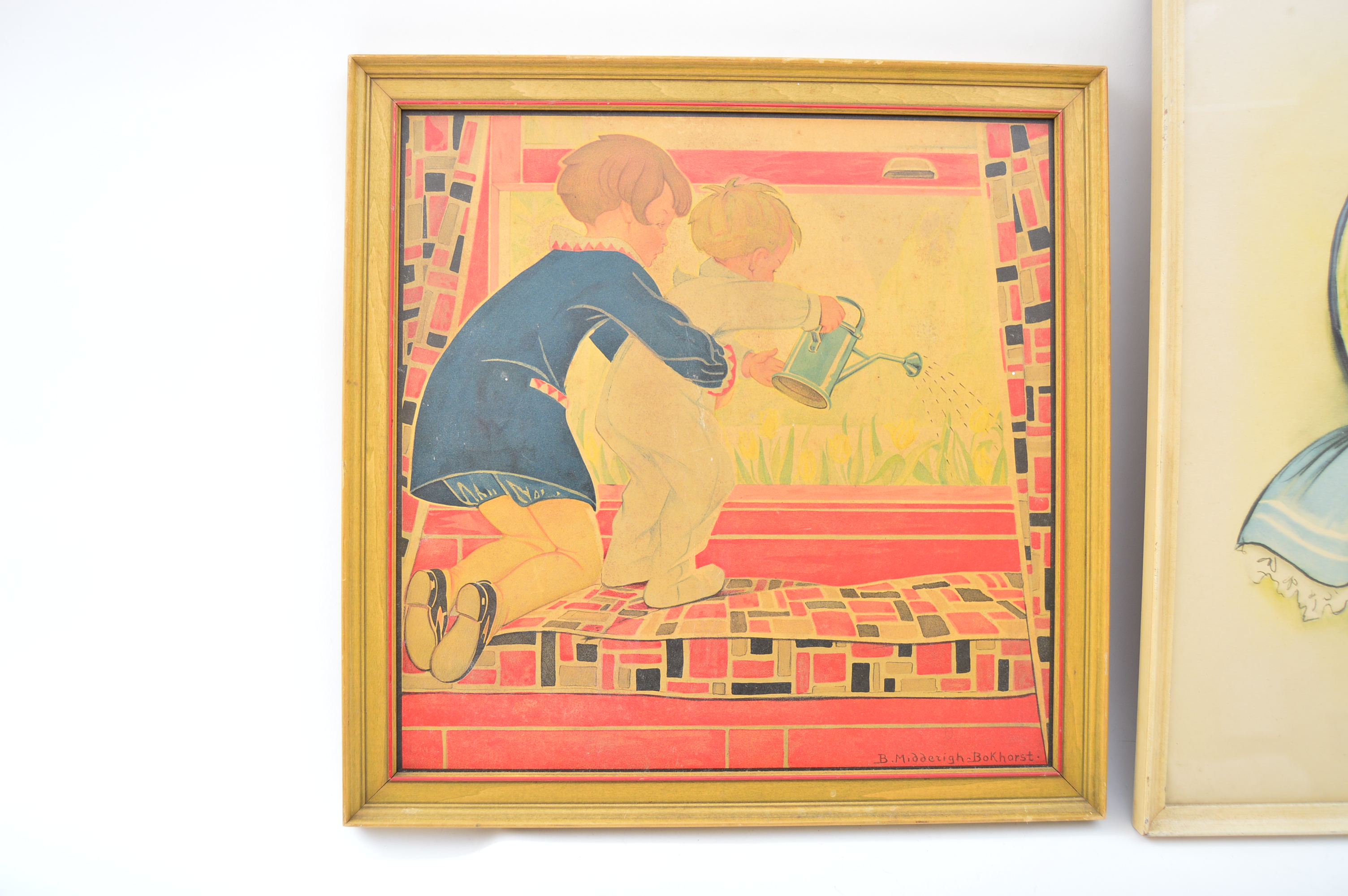 Vintage Child-Themed Prints by Herbert Dubler and Midderigh-Bokhorst
