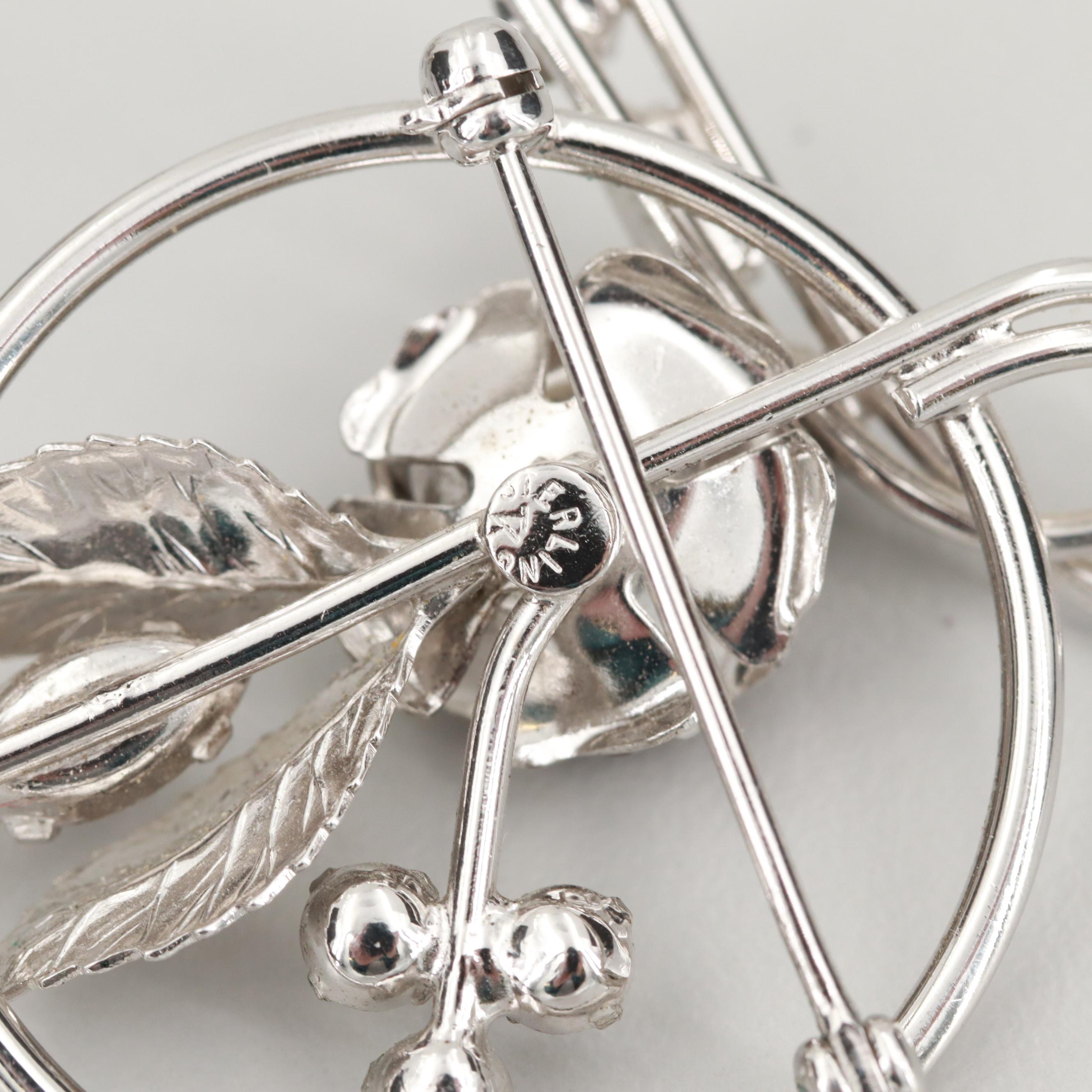 Assortment of Sterling Silver Foilback Brooch and Earring