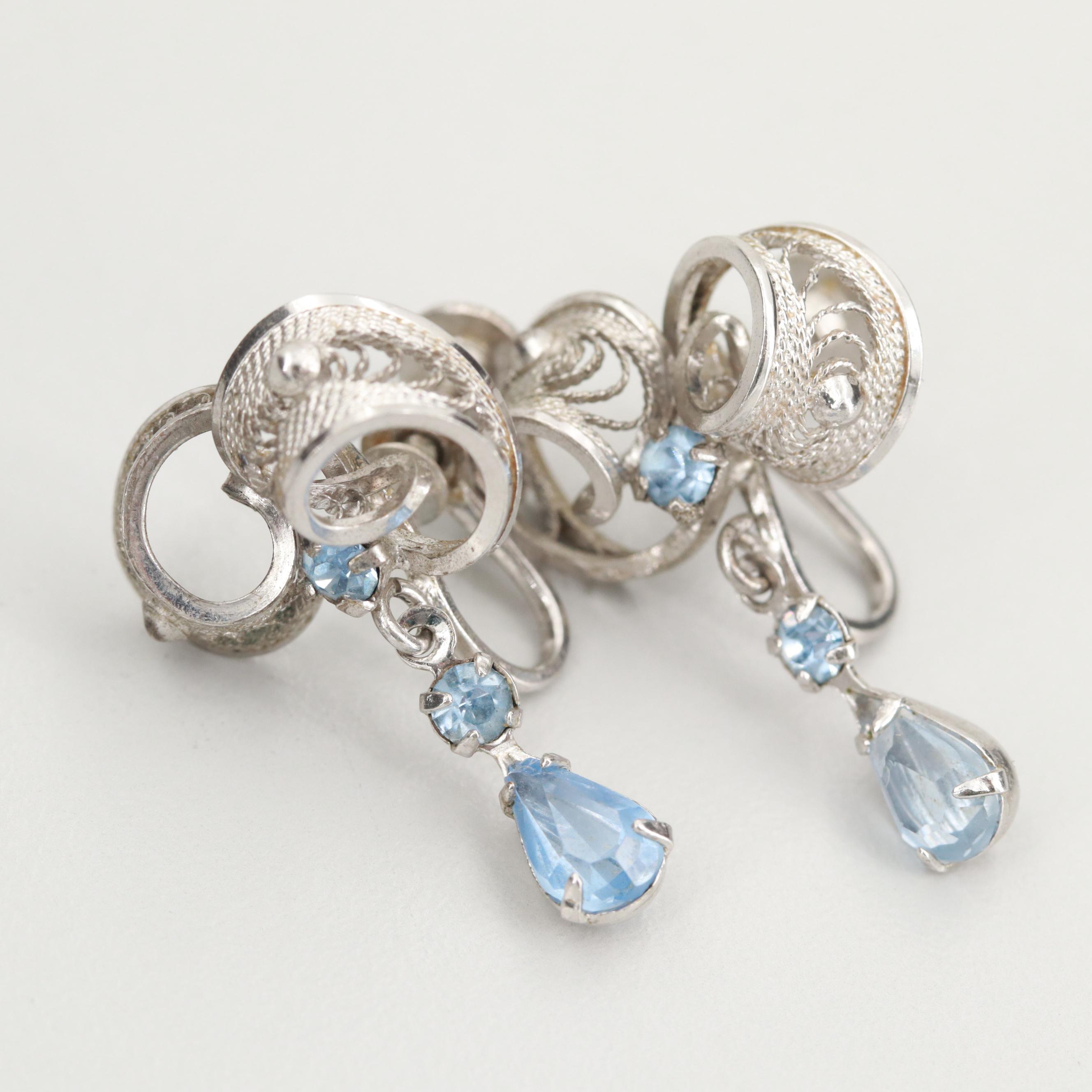 Assortment of Sterling Silver Foilback Brooch and Earring