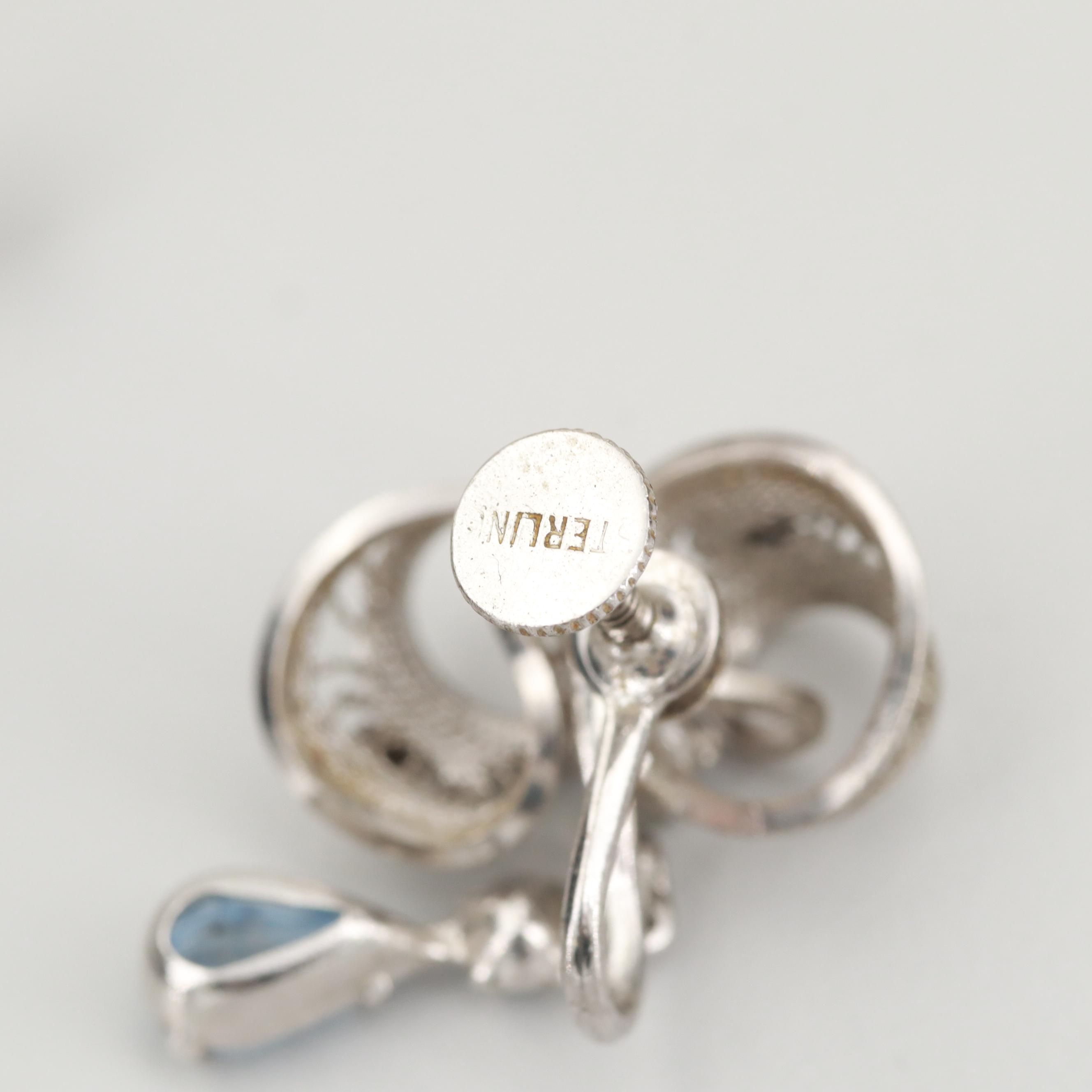 Assortment of Sterling Silver Foilback Brooch and Earring