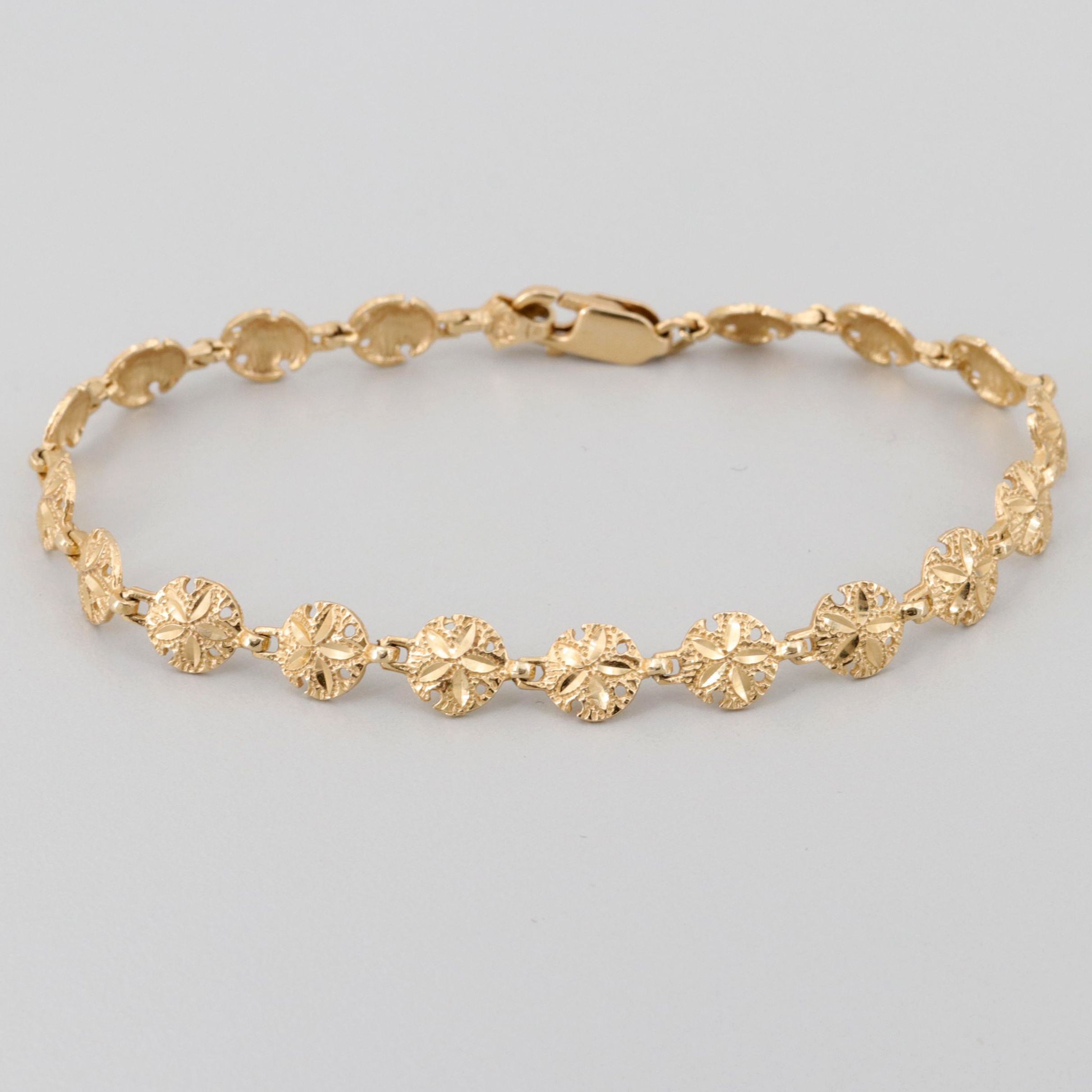 14K Yellow Gold Sand Dollar Bracelet