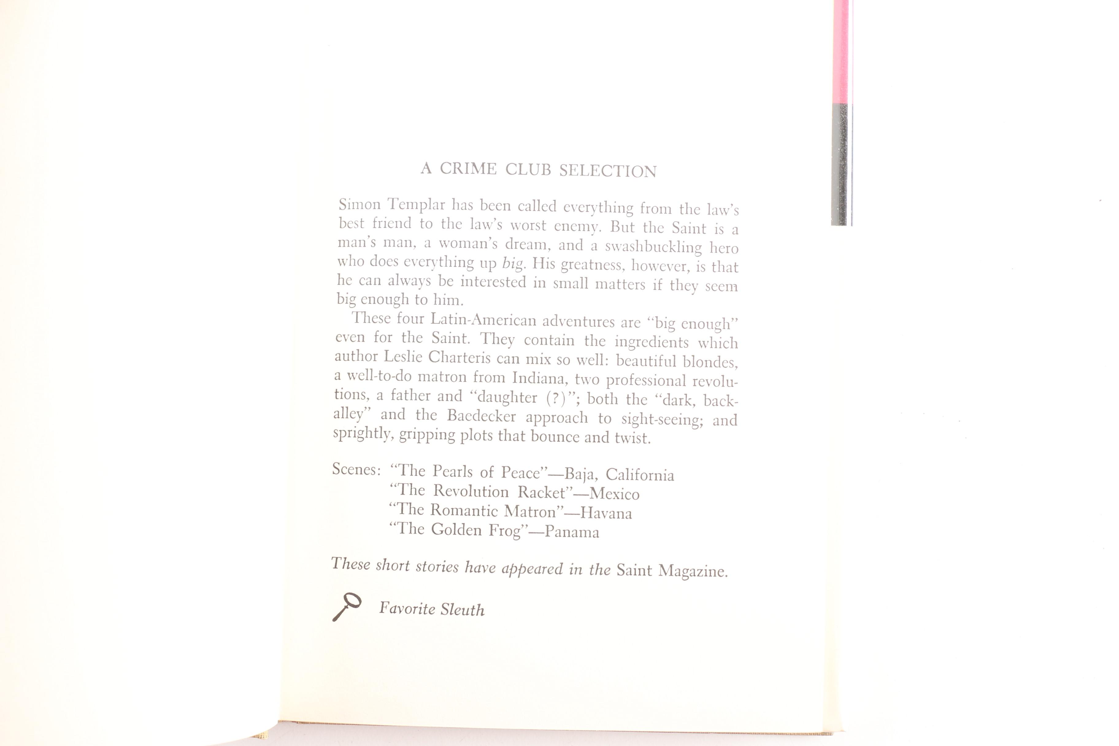 Leslie Charteris "Crime Club" Novels including First Editions