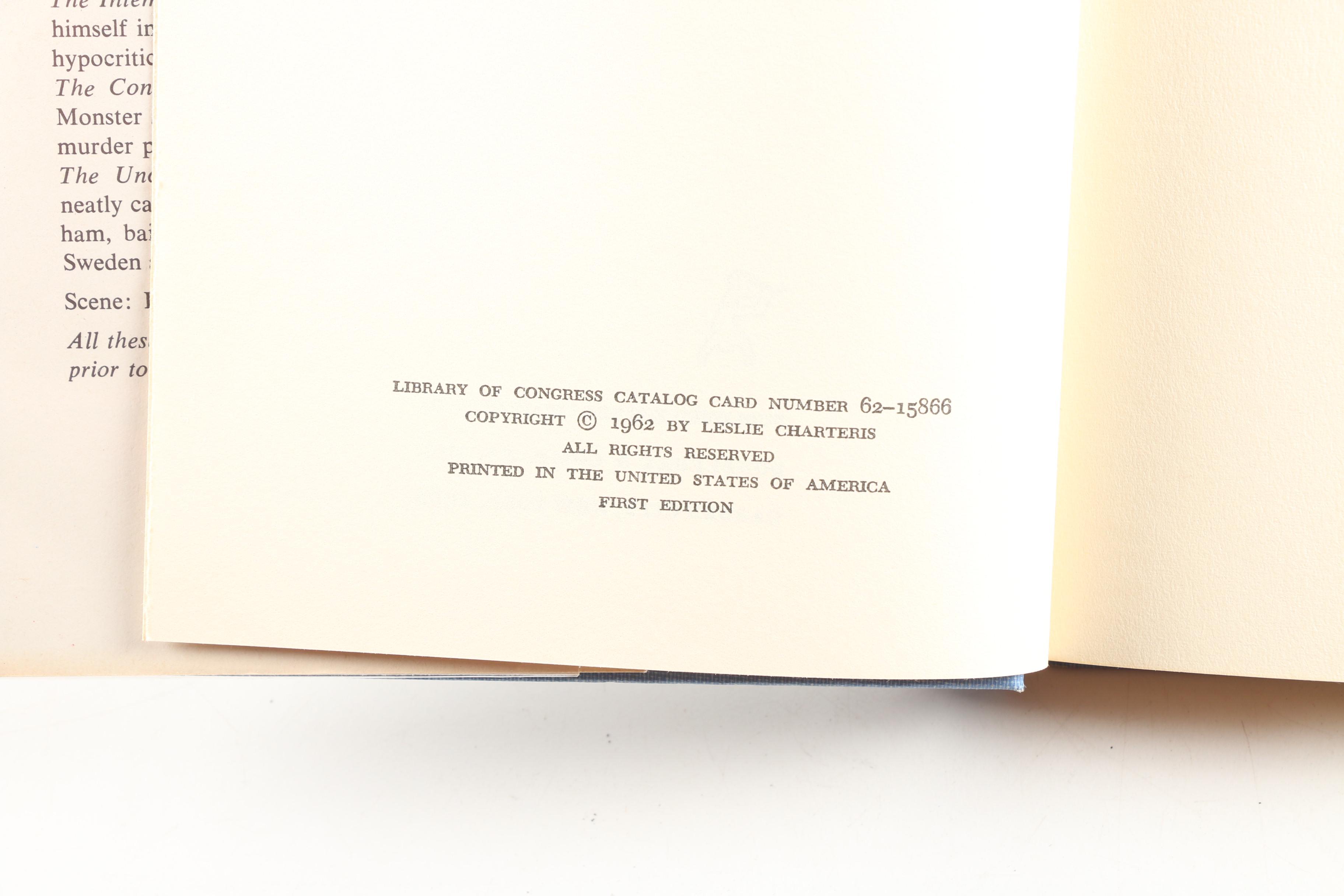 Leslie Charteris "Crime Club" Novels including First Editions