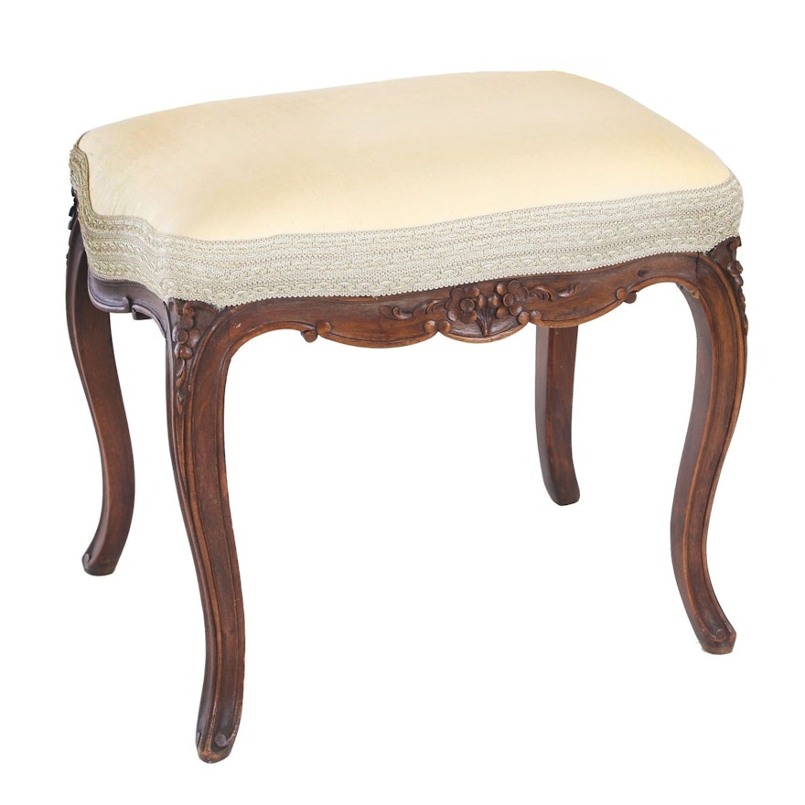 Louis XV Style Walnut Stool, Late 19th/Early 20th Century