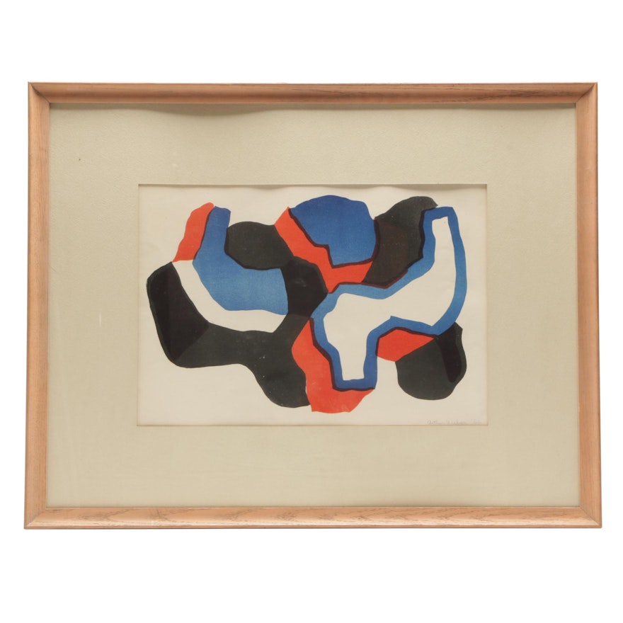 Arthur Weber 1956 Abstract Modernist Lithograph