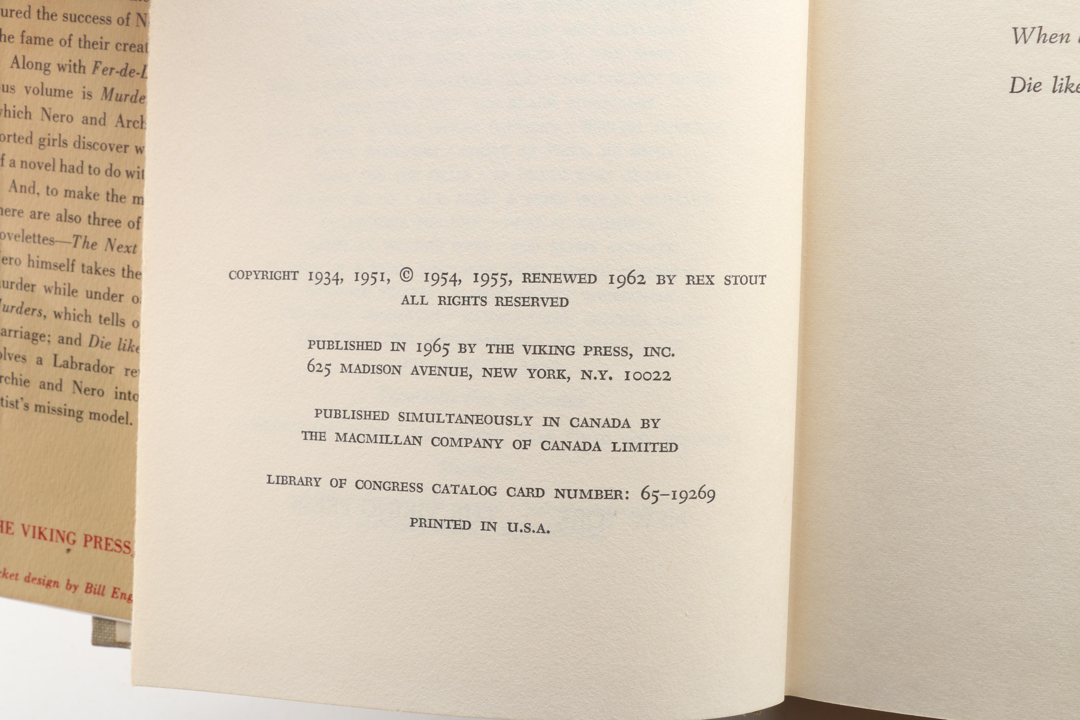 "Nero Wolfe Omnibus" Books by Rex Stout