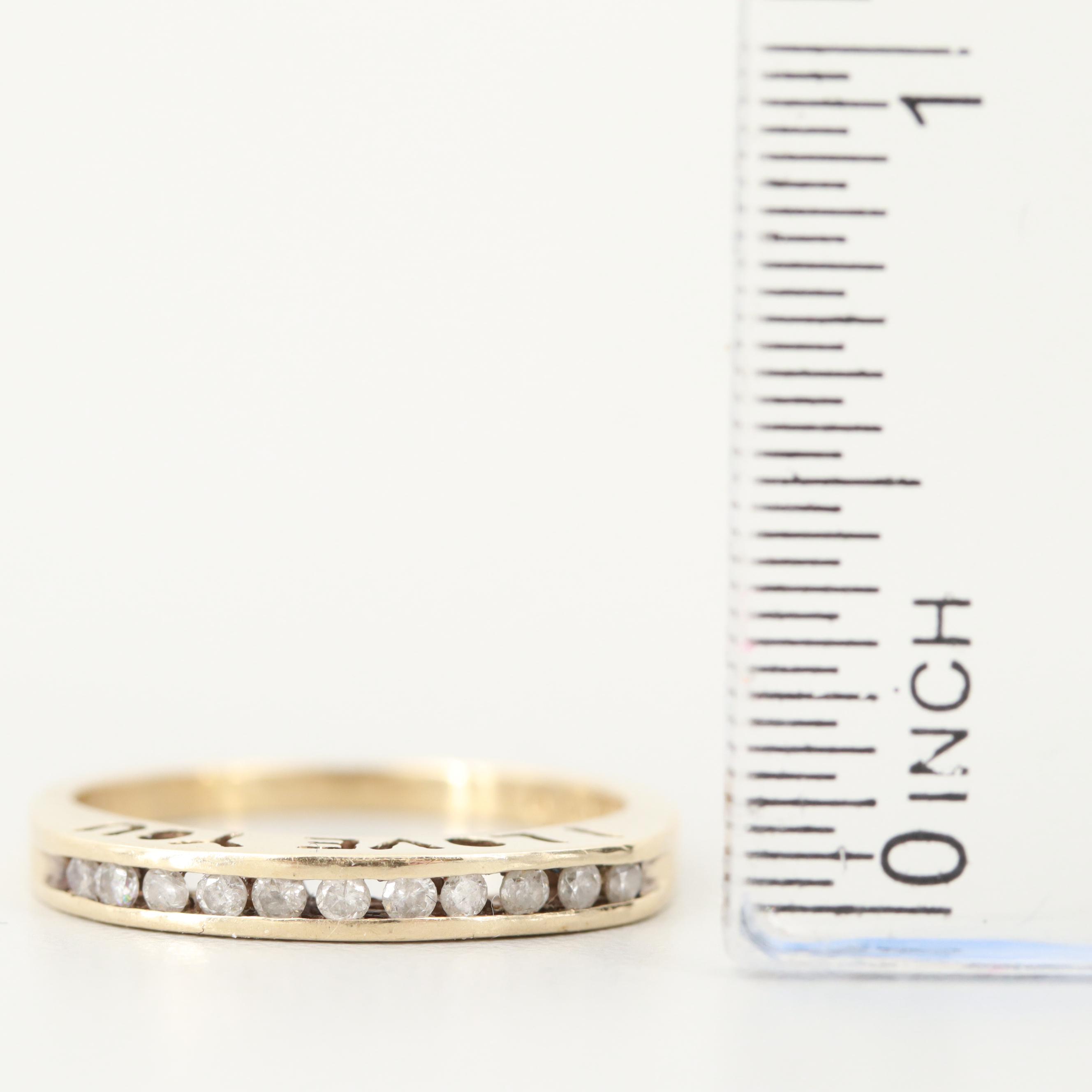 10K Yellow Gold "I Love You" Diamond Ring