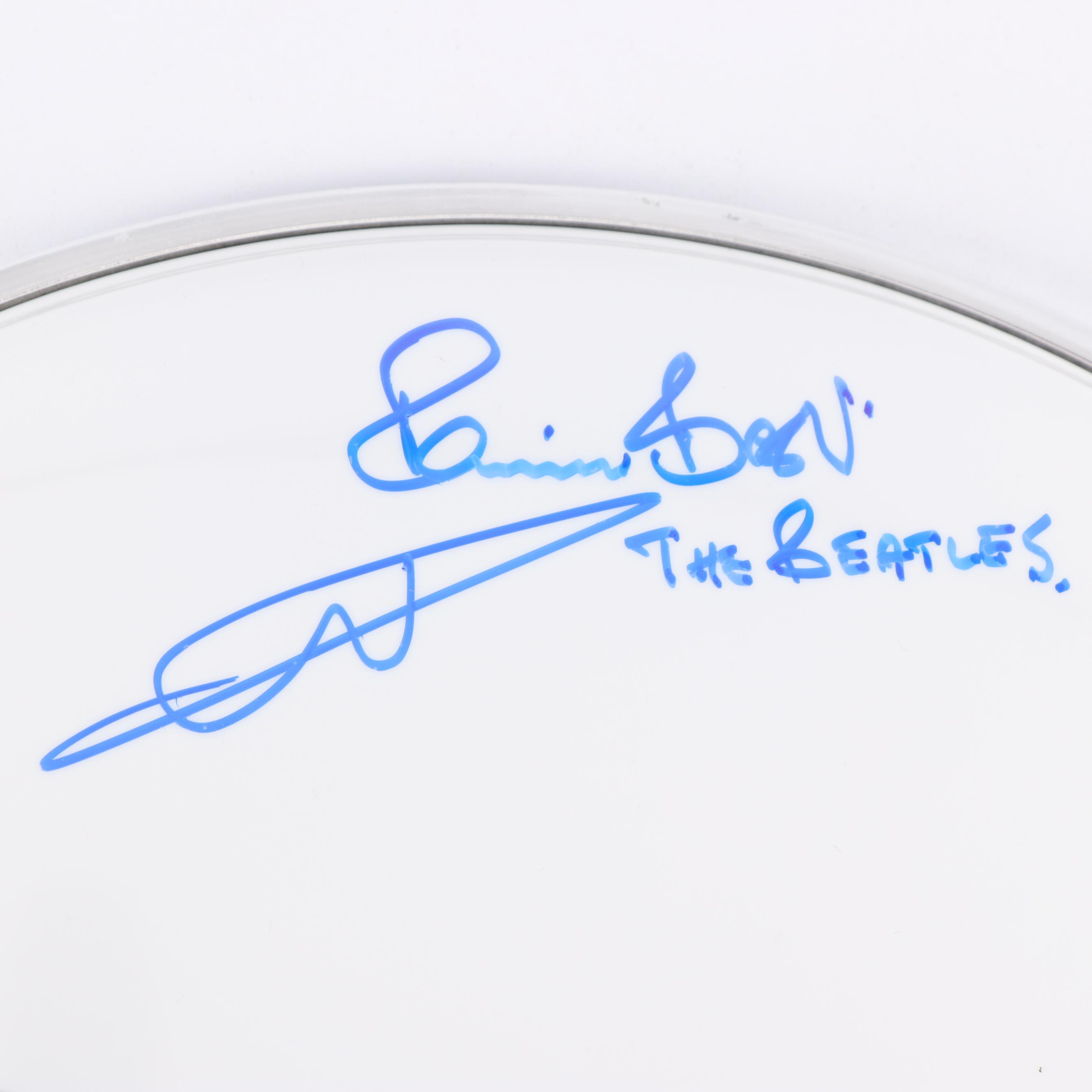 Pete Best Autographed "The Beatles" Drumhead, Beckett COA
