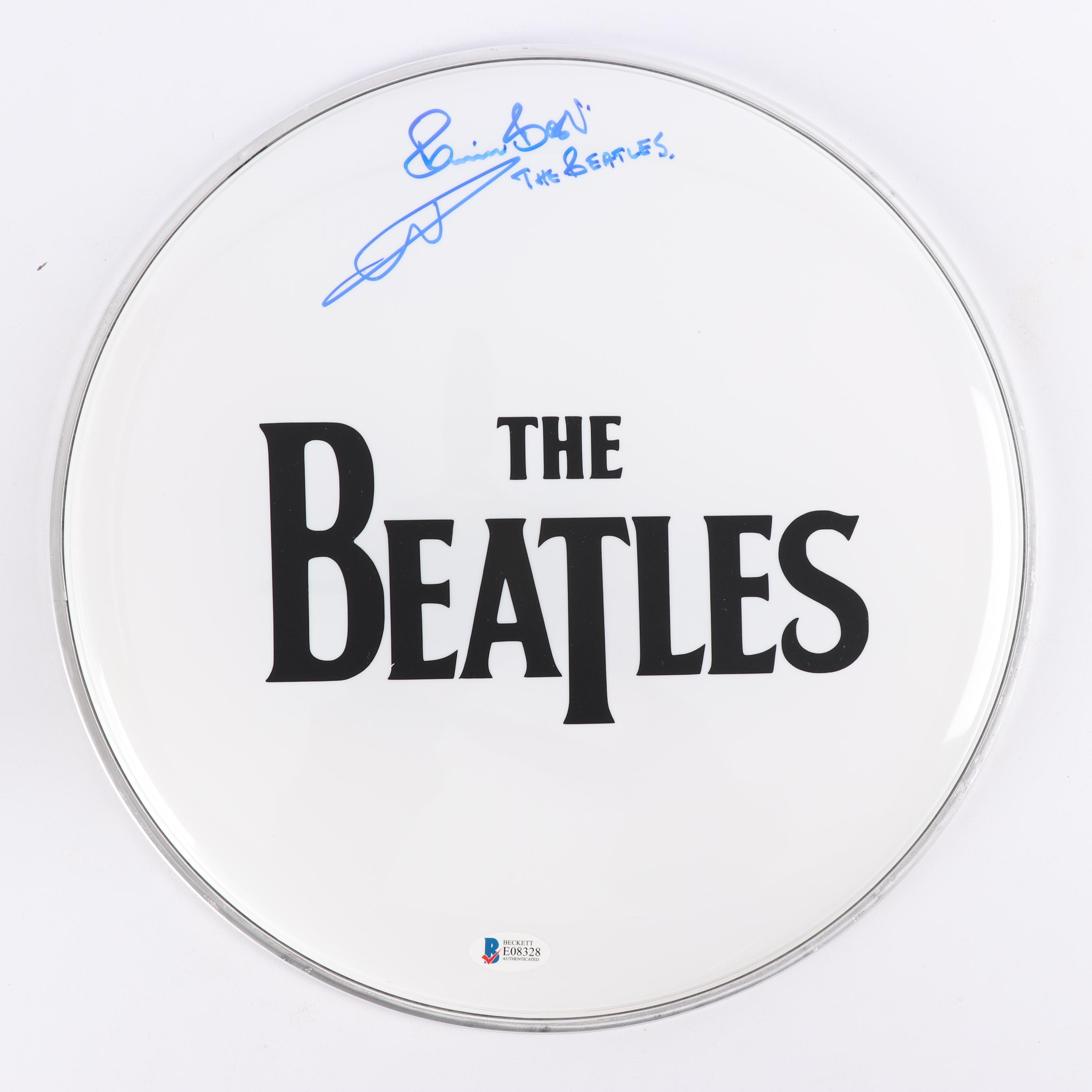 Pete Best Autographed "The Beatles" Drumhead, Beckett COA