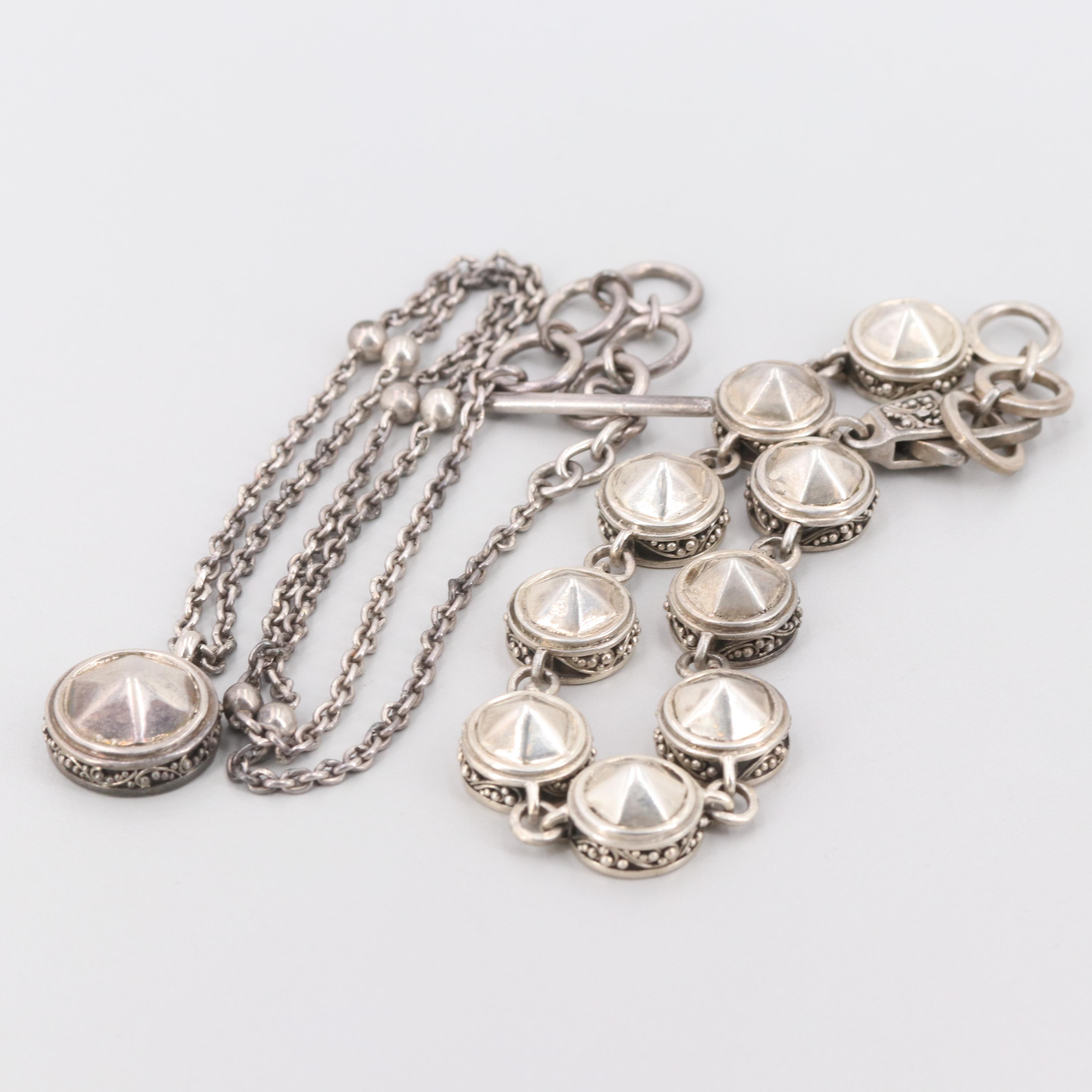Lois Hill Sterling Silver Bracelet and Necklace