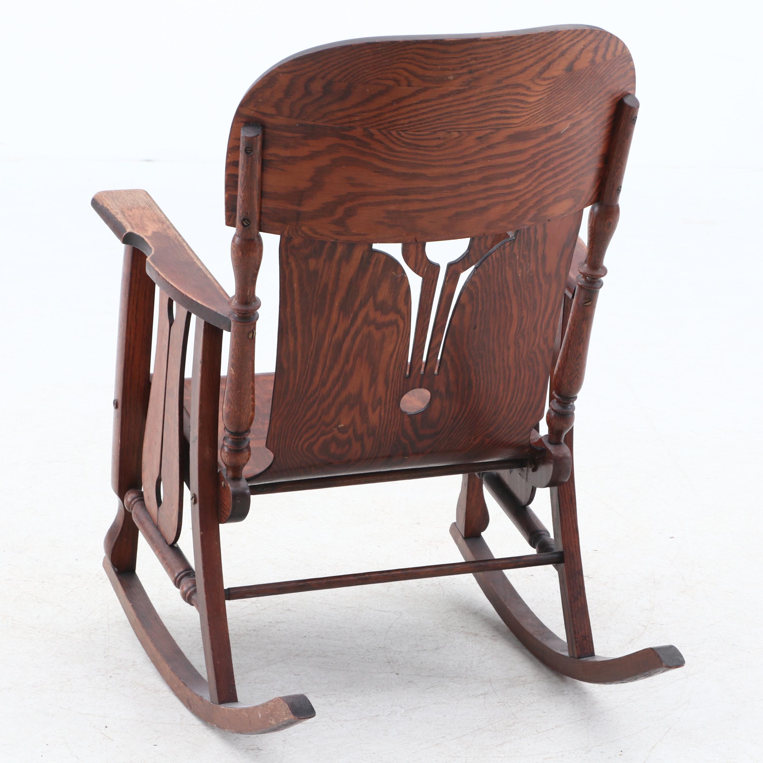 Early 20th Century Mission Rocking Chair by Wisconsin Chair Co. in Oak