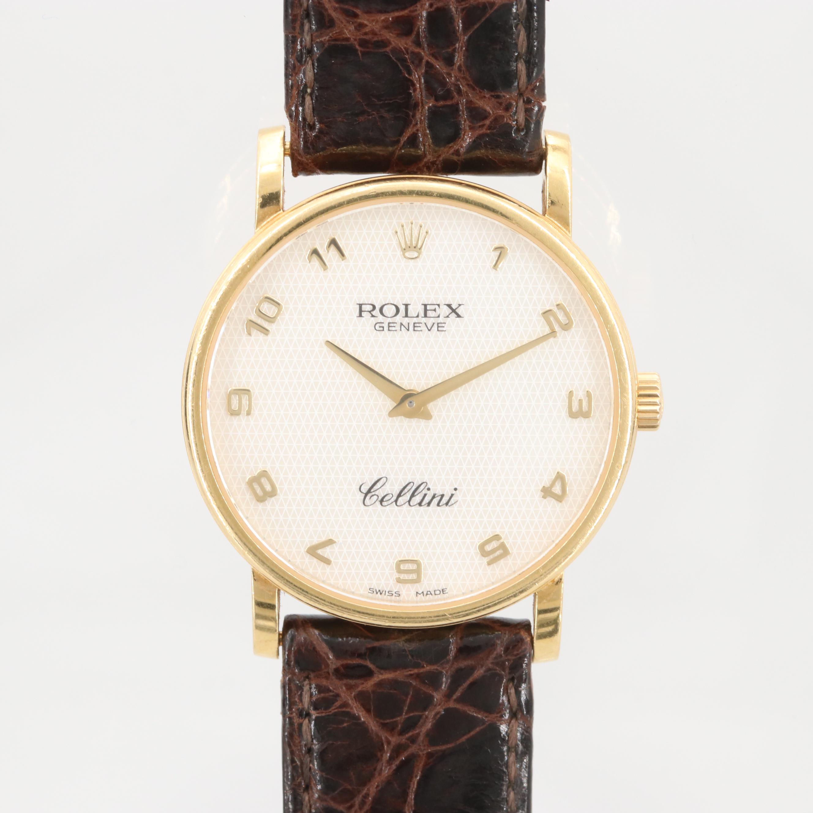 Rolex Cellini 18K Yellow Gold Watch With Mother of Pearl Dial