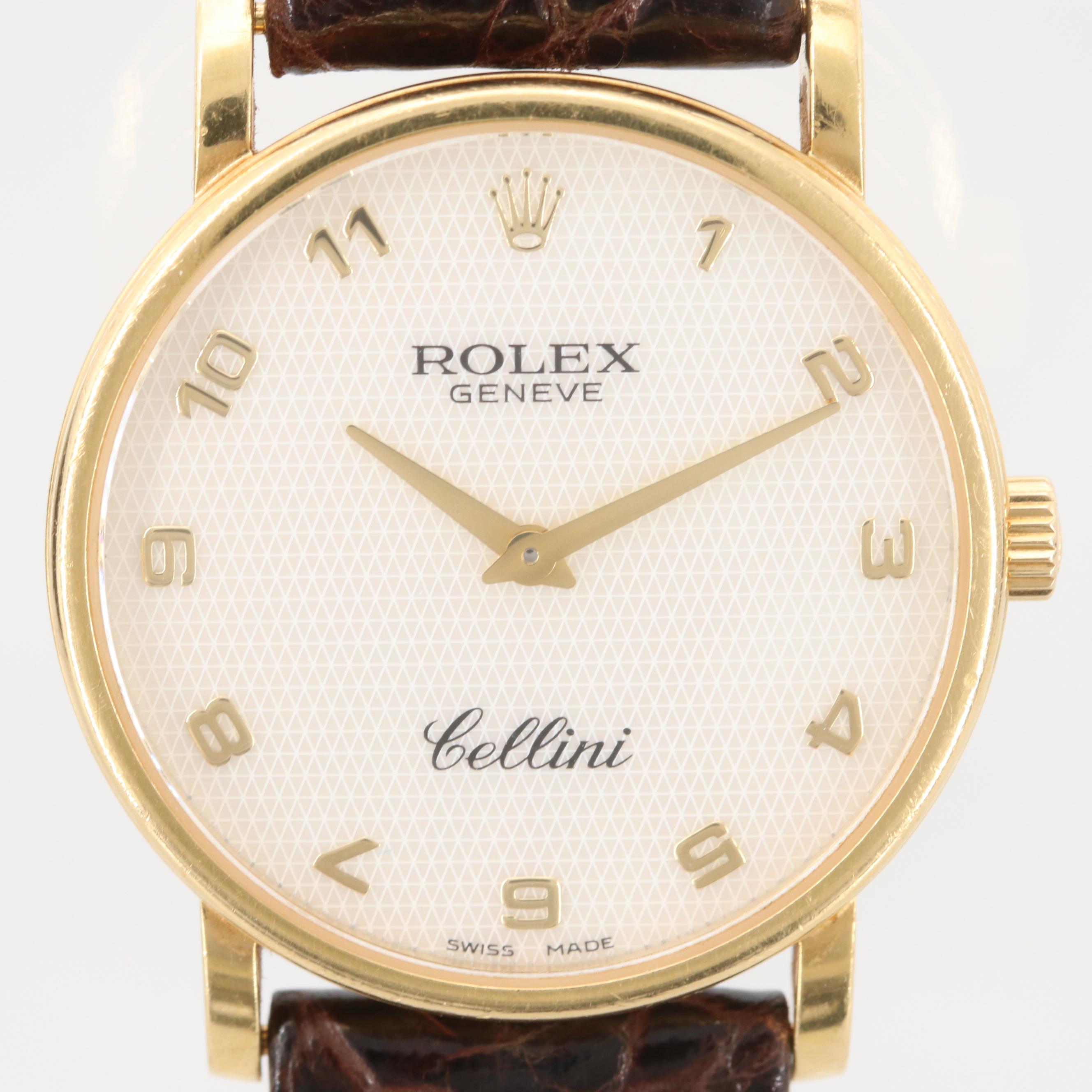 Rolex Cellini 18K Yellow Gold Watch With Mother of Pearl Dial