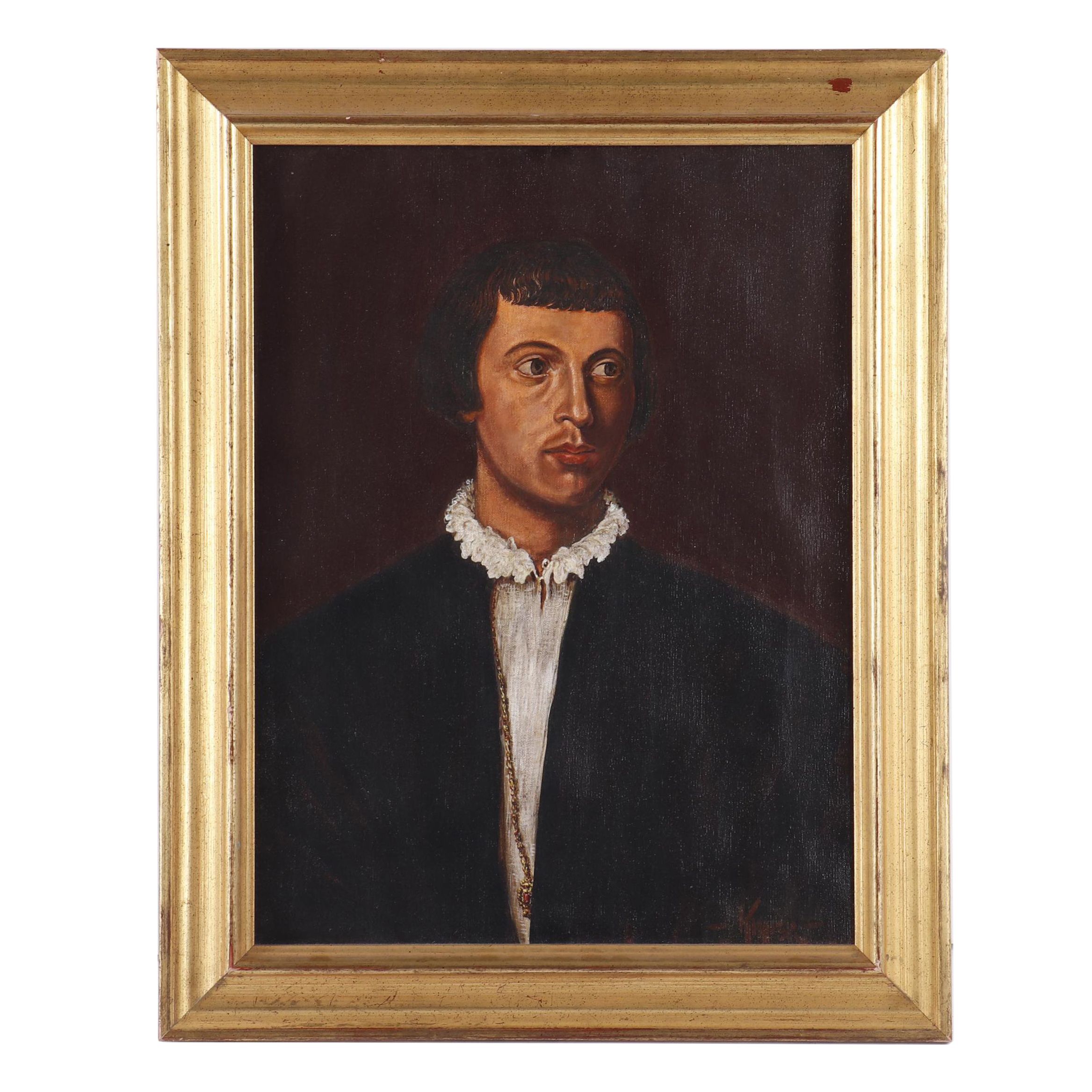 Copy Oil Painting After Titian's "Man with a Glove"