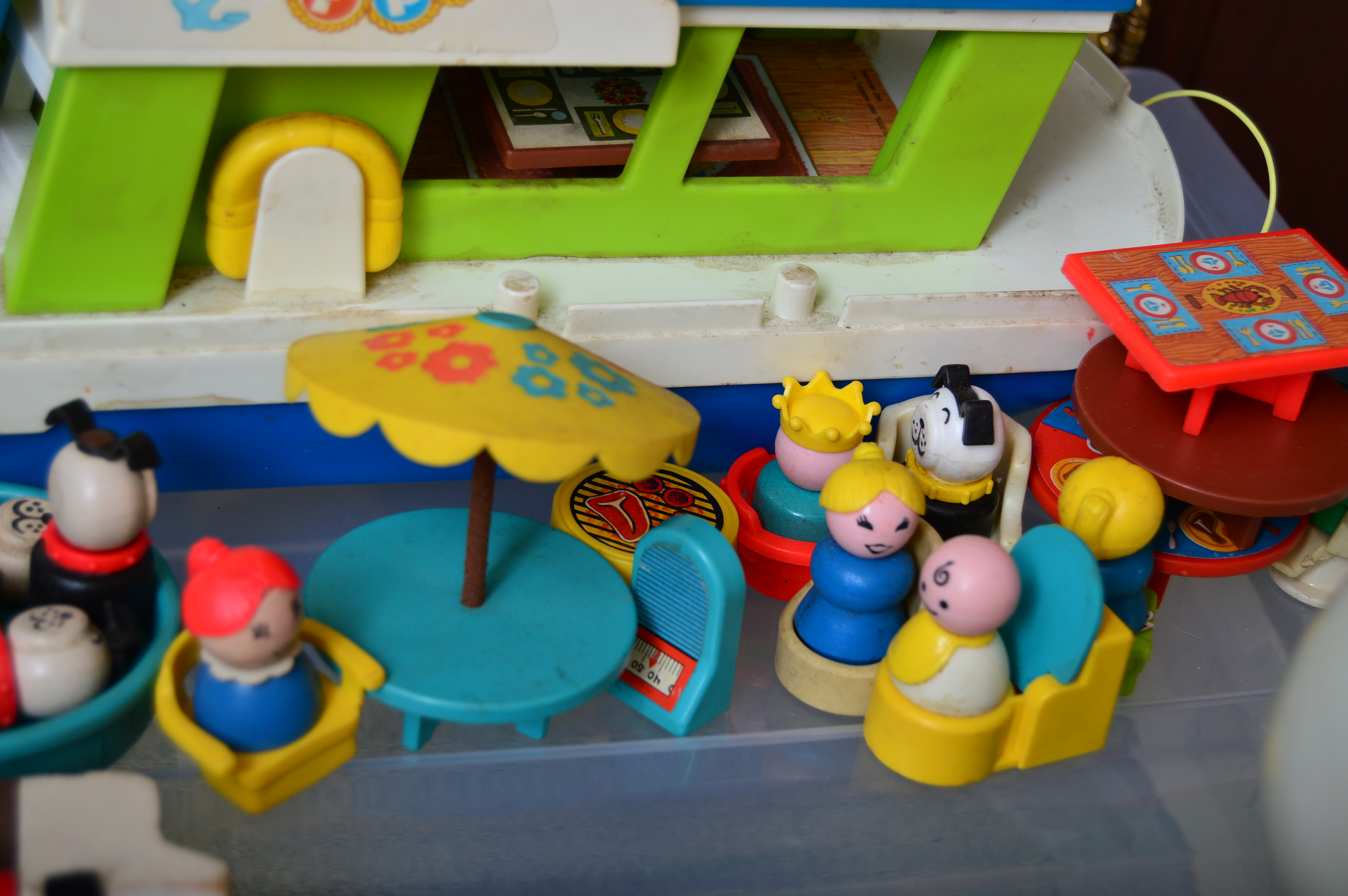 Vintage Fisher-Price Toys with Child's Lamp